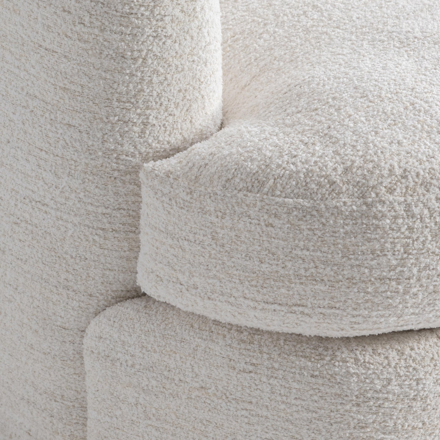 Jules White/Cream Fabric Swivel Chair - Ornate Home