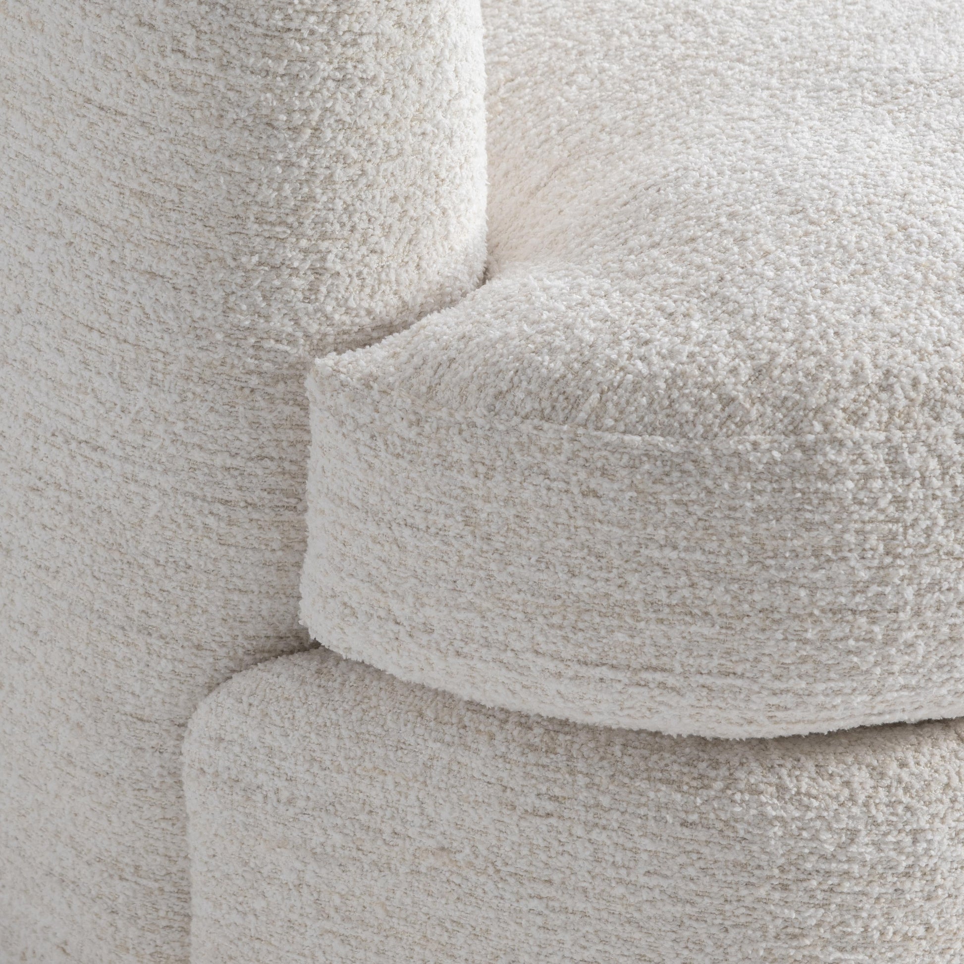 Jules White/Cream Fabric Swivel Chair - Ornate Home