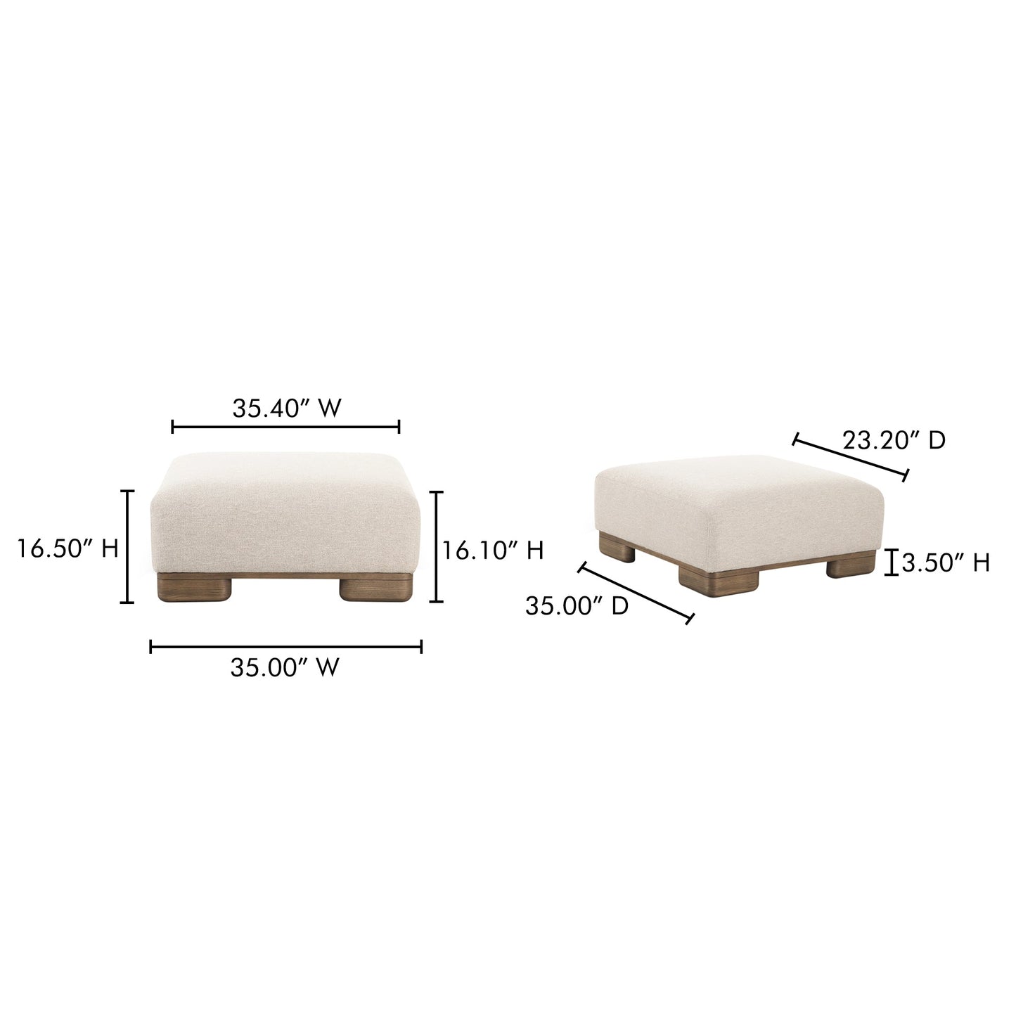 June Oatmeal Ottoman - Ornate Home