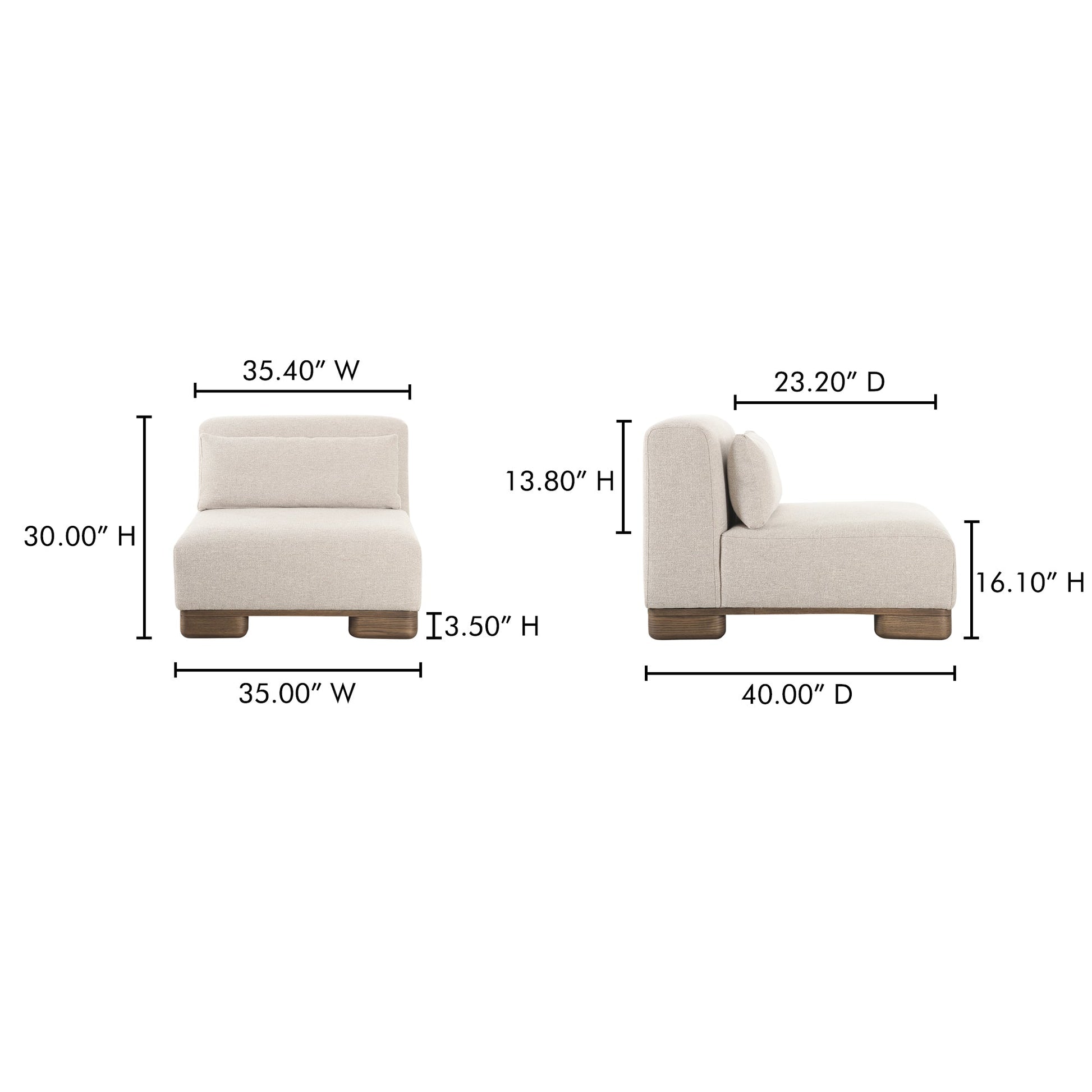 June Oatmeal Slipper Chair - Ornate Home