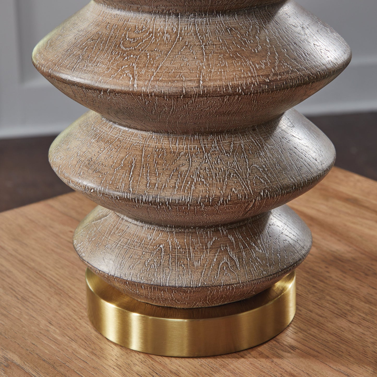 Jyllyard Brown/Gold Finish Poly Table Lamp- Viva Furn