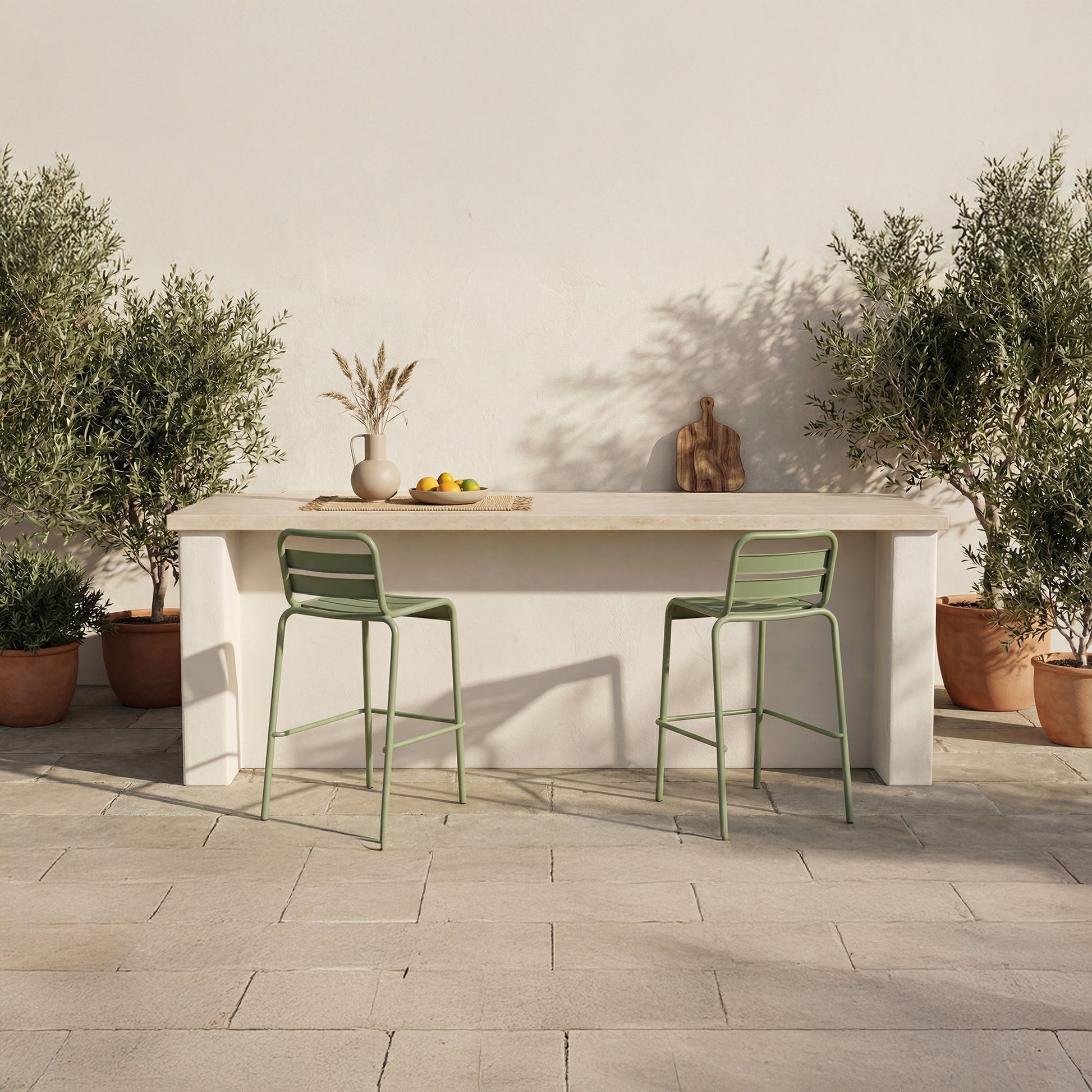 Kade Green Outdoor Bar Stool (Set of 2) - Ornate Home