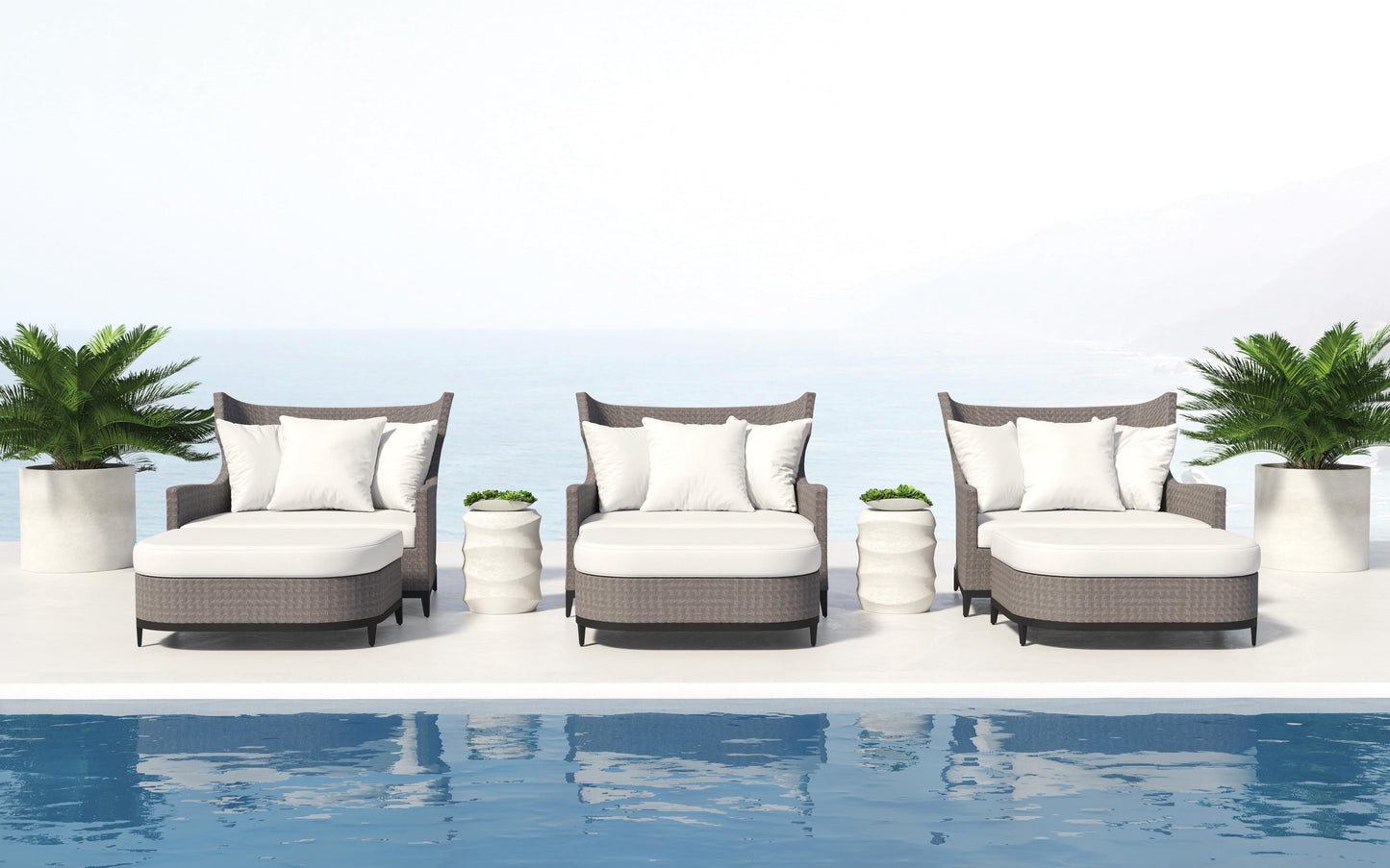 Kai White Outdoor Accent Table - Ornate Home