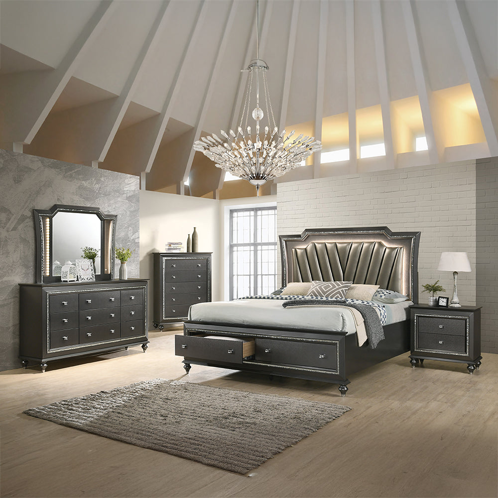 Kaitlyn Metallic Gray Mirror - Ornate Home