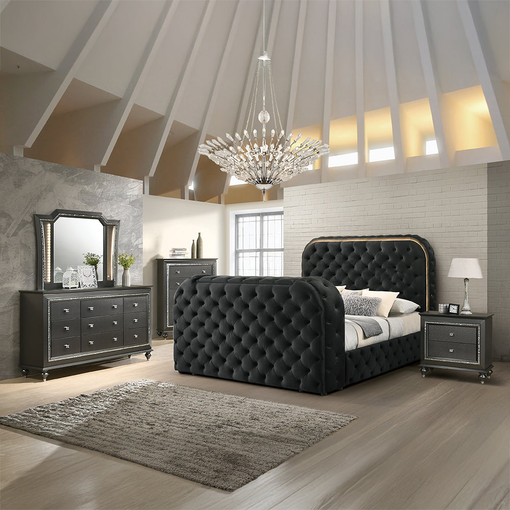 Kaitlyn Metallic Gray Mirror - Ornate Home