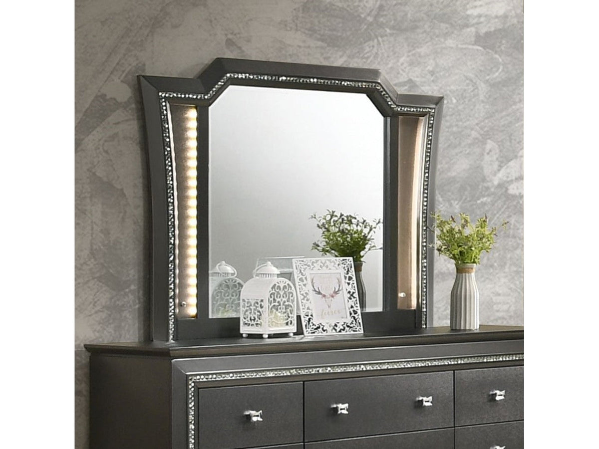 Kaitlyn Metallic Gray Mirror - Ornate Home