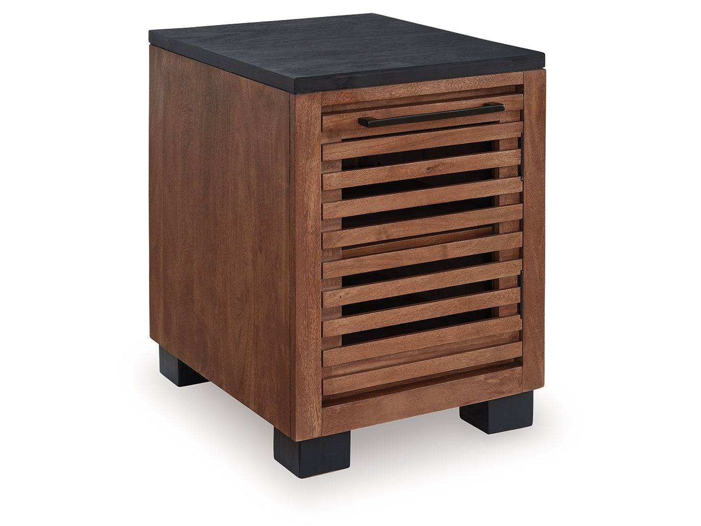Kallari Warm Brown/Black Chair Side End Table- Viva Furn