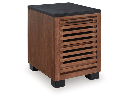 Kallari Warm Brown/Black Chair Side End Table- Viva Furn