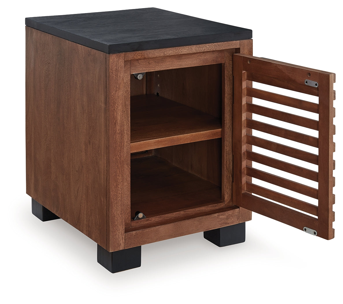 Kallari Warm Brown/Black Chair Side End Table- Viva Furn