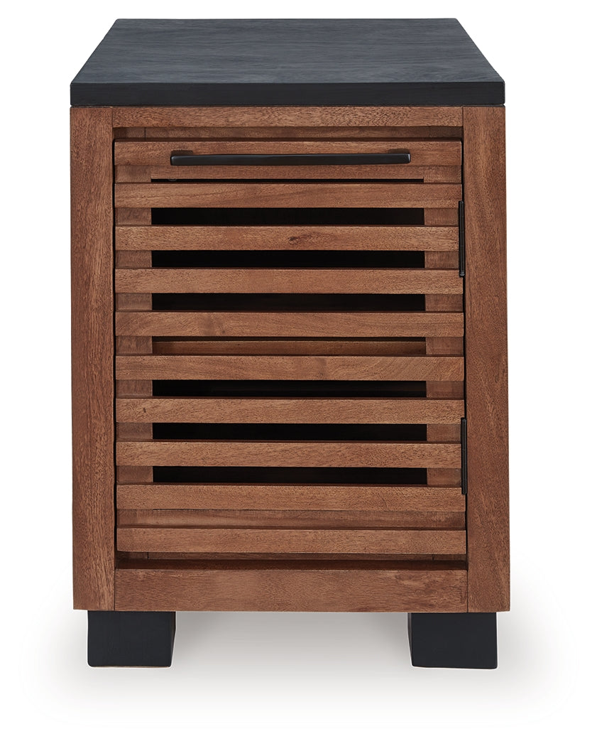 Kallari Warm Brown/Black Chair Side End Table- Viva Furn