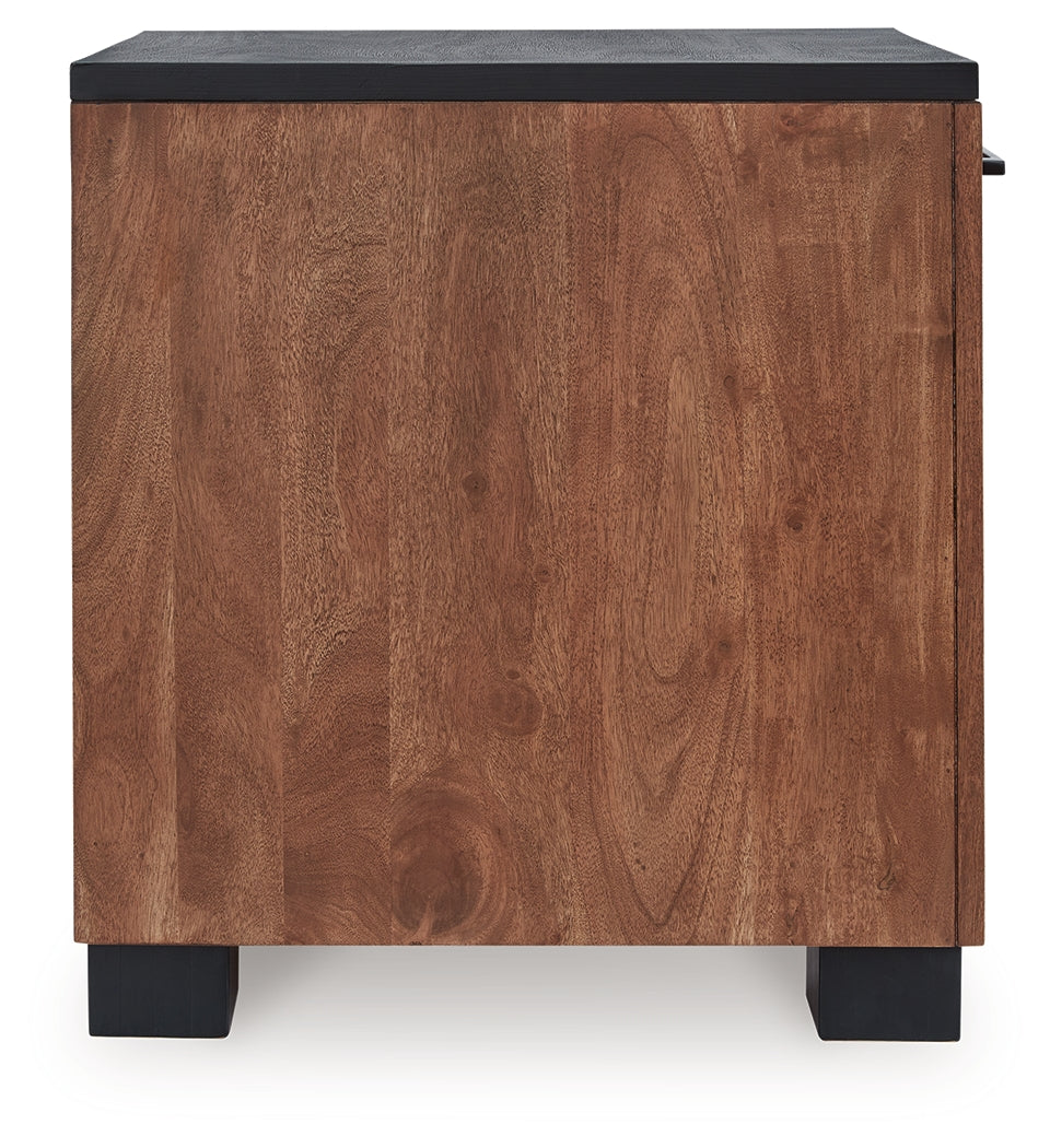 Kallari Warm Brown/Black Chair Side End Table- Viva Furn