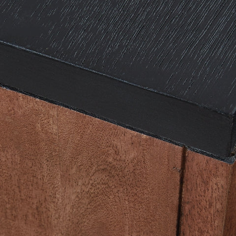 Kallari Warm Brown/Black Chair Side End Table- Viva Furn
