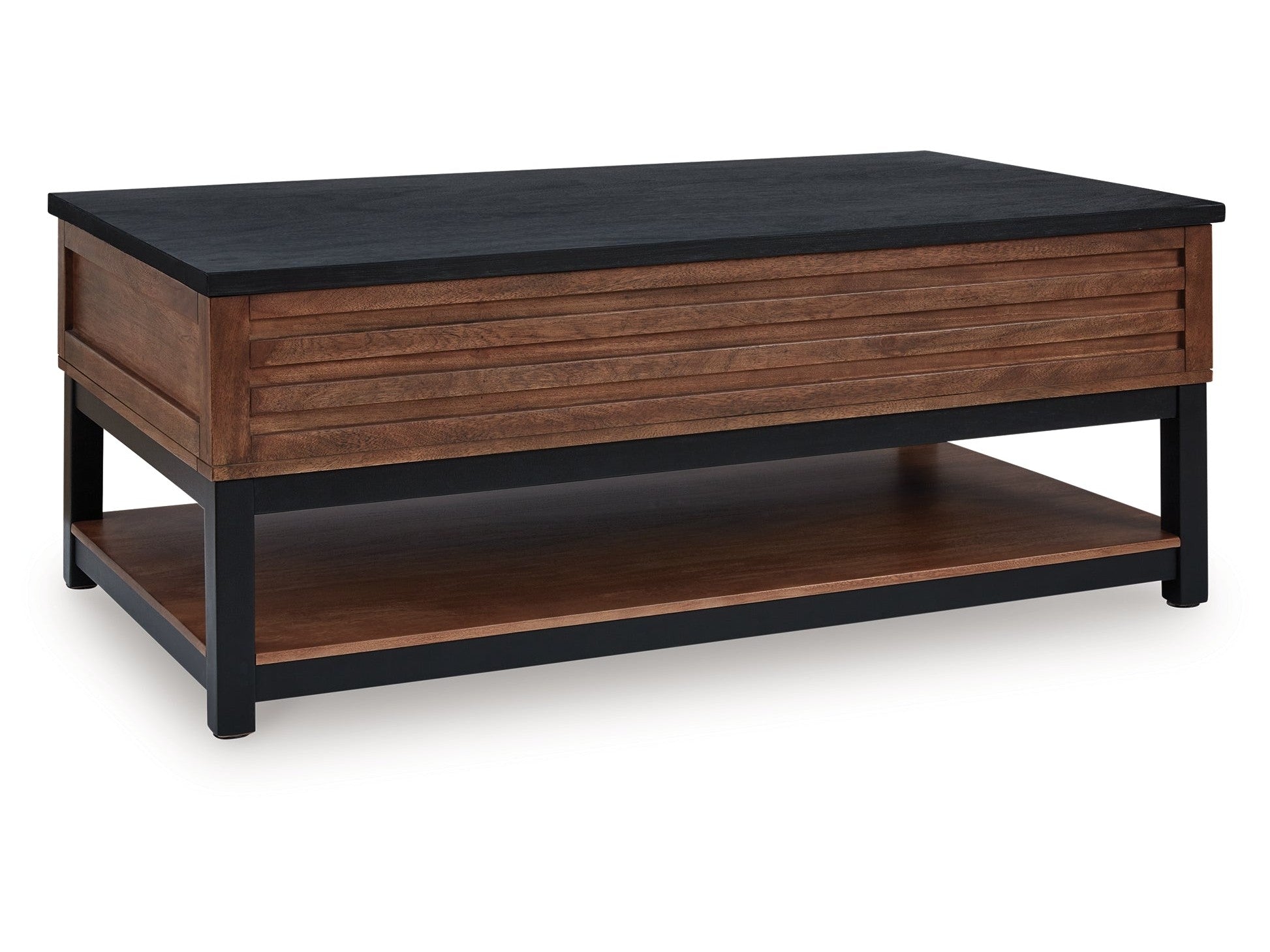Kallari Warm Brown/Black Lift Top Cocktail Table- Viva Furn