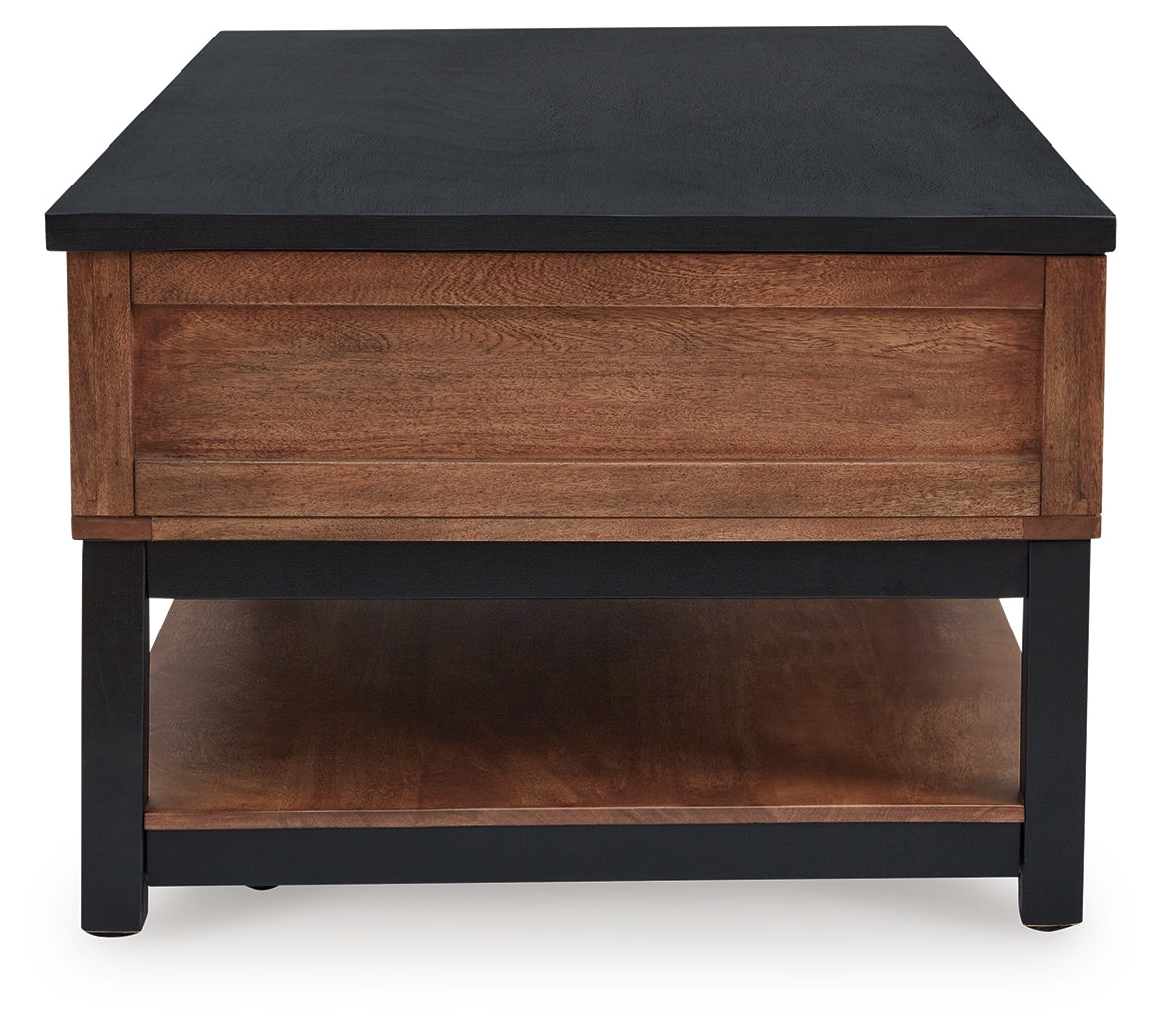 Kallari Warm Brown/Black Lift Top Cocktail Table- Viva Furn