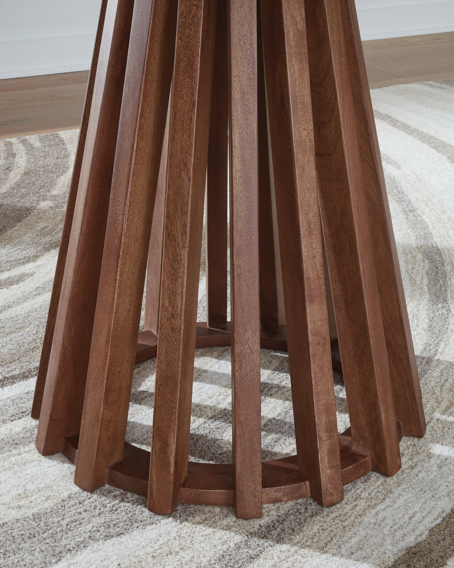 Kallari Warm Brown/Black Round End Table- Viva Furn