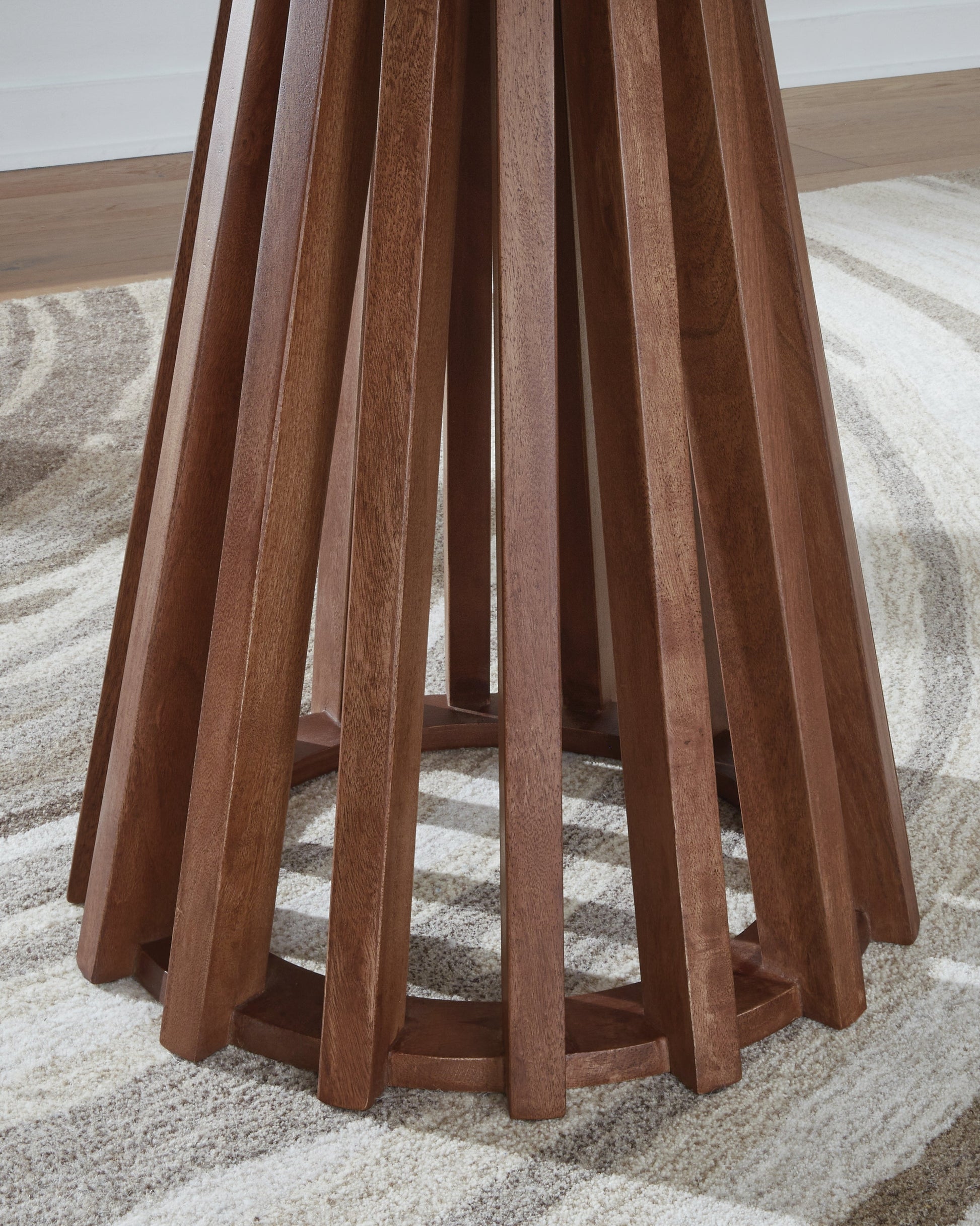 Kallari Warm Brown/Black Round End Table- Viva Furn