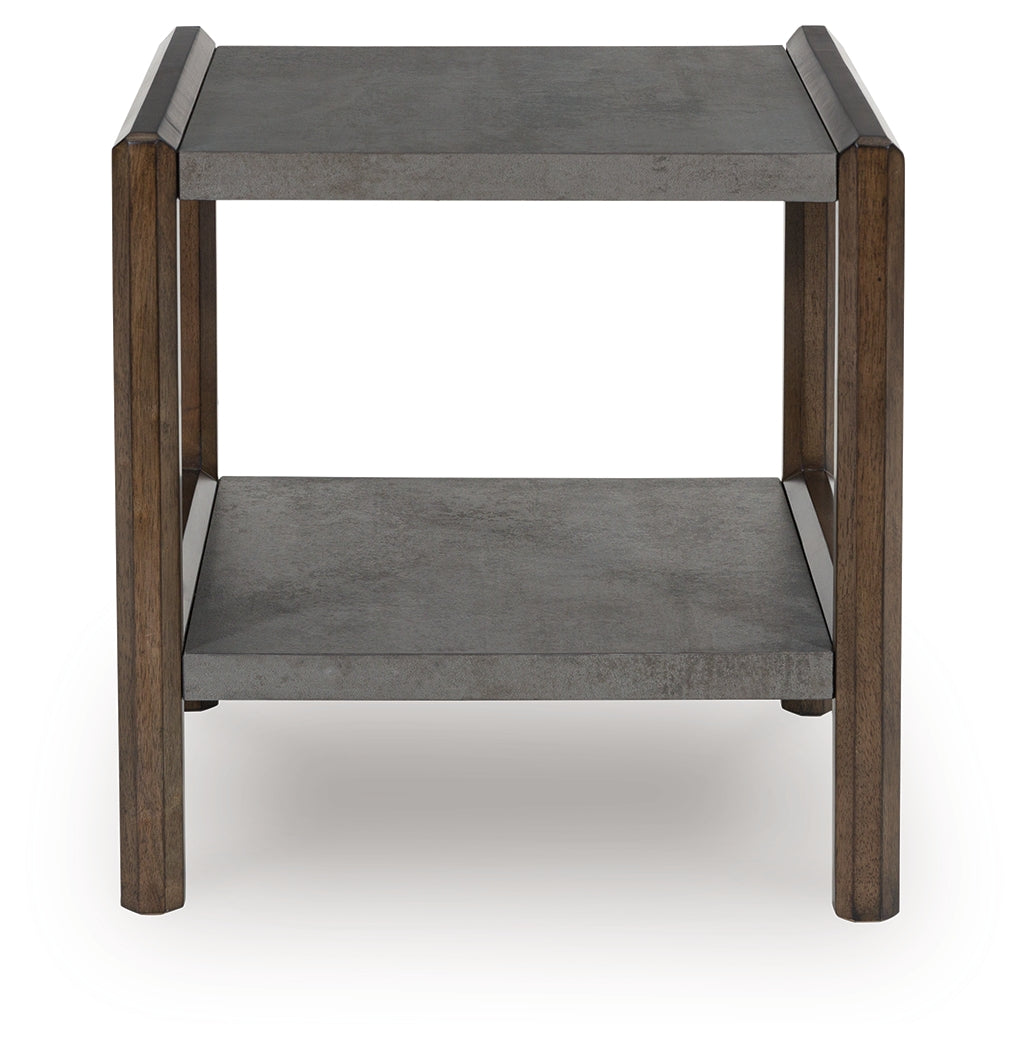 Kallenny Brown/Gray Rectangular End Table- Viva Furn