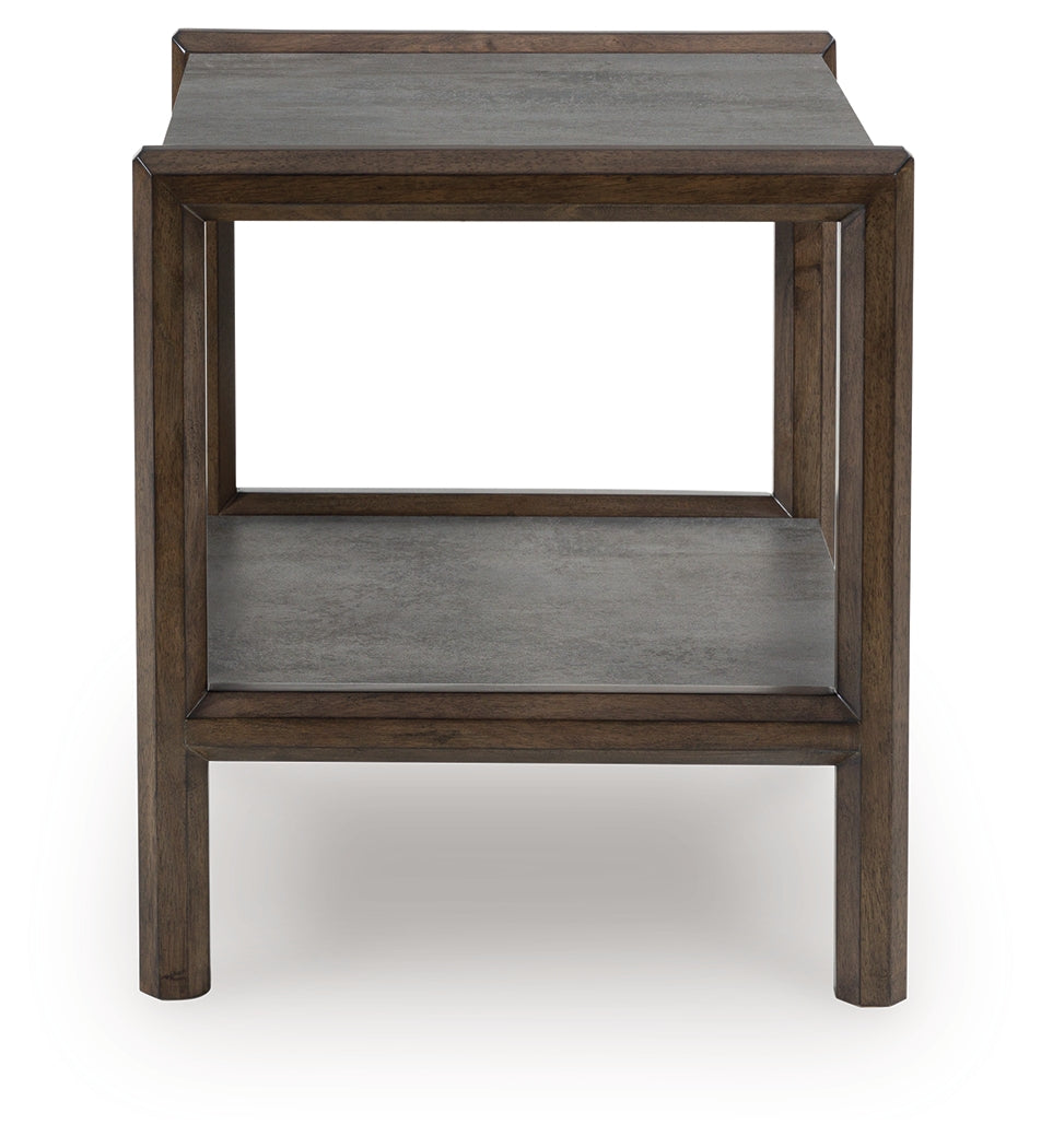 Kallenny Brown/Gray Rectangular End Table- Viva Furn