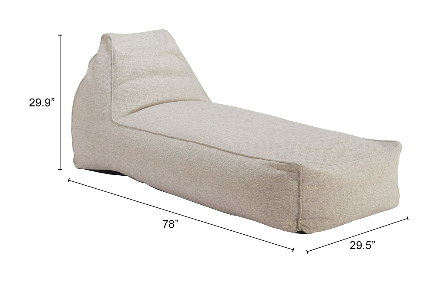 Kalm Beige Outdoor Chaise Lounge - Ornate Home