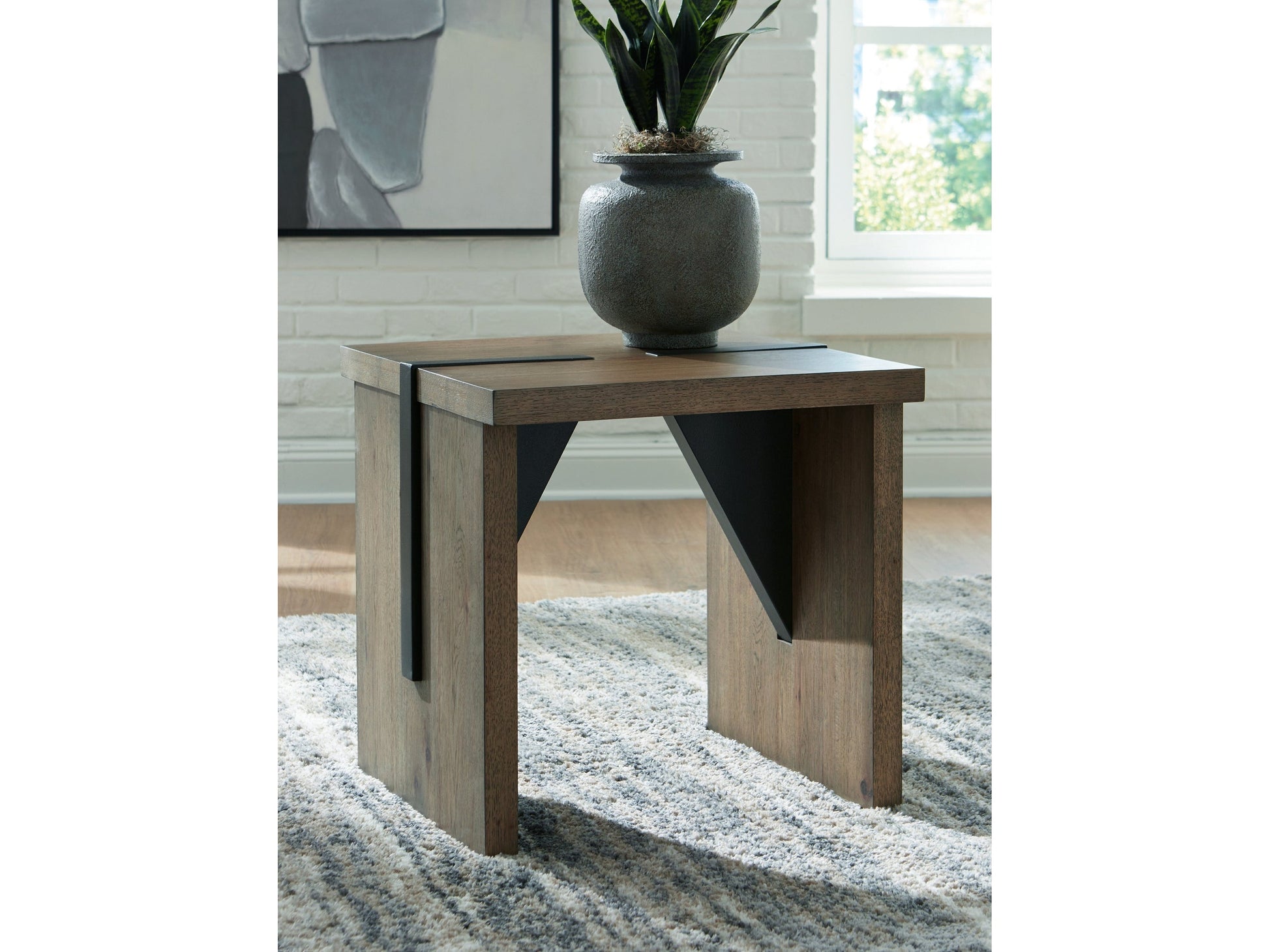 Kandinew Light Brown End Table- Viva Furn