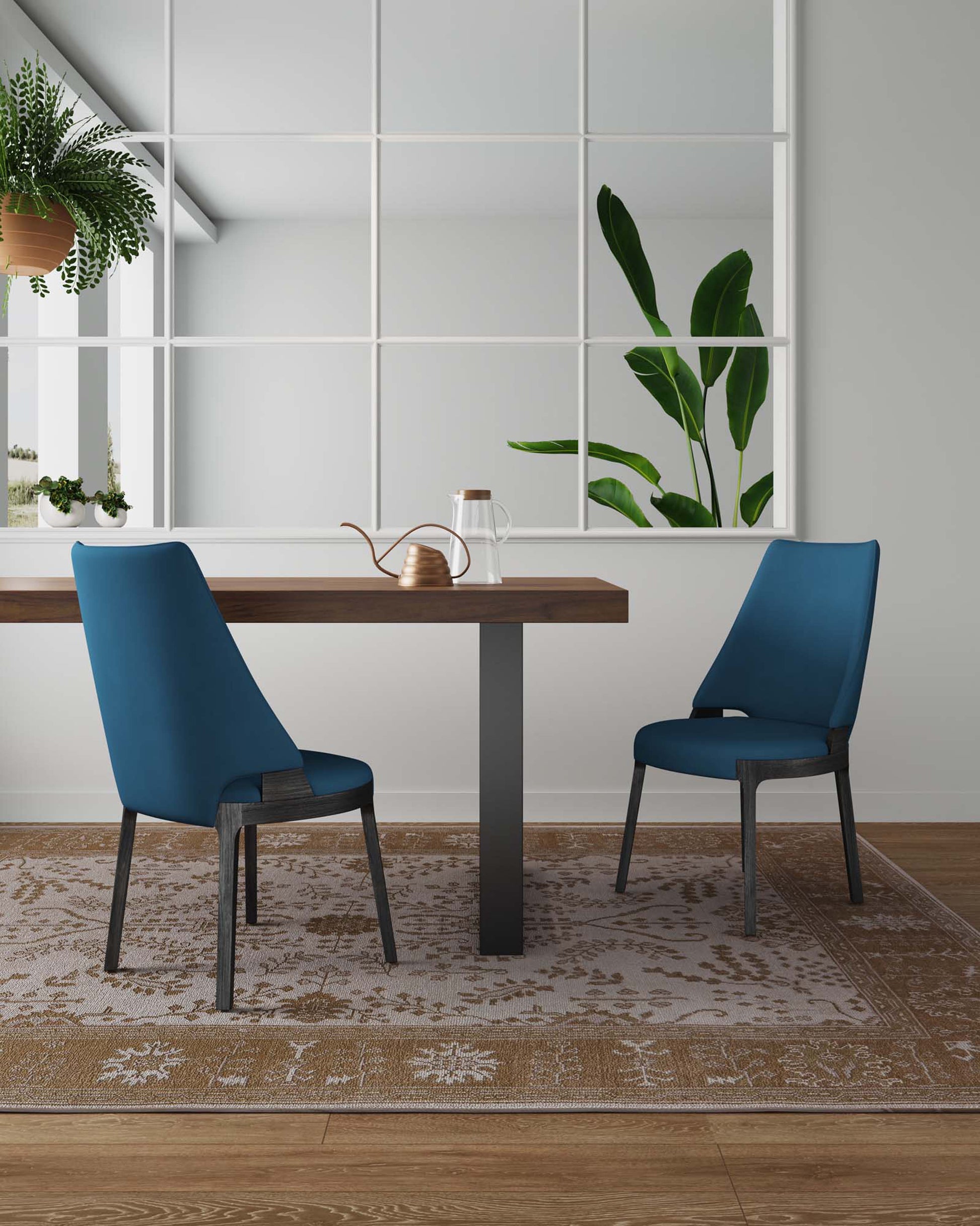 Kara Dining Side Chair in Blue (set of 2) - Ornate Home
