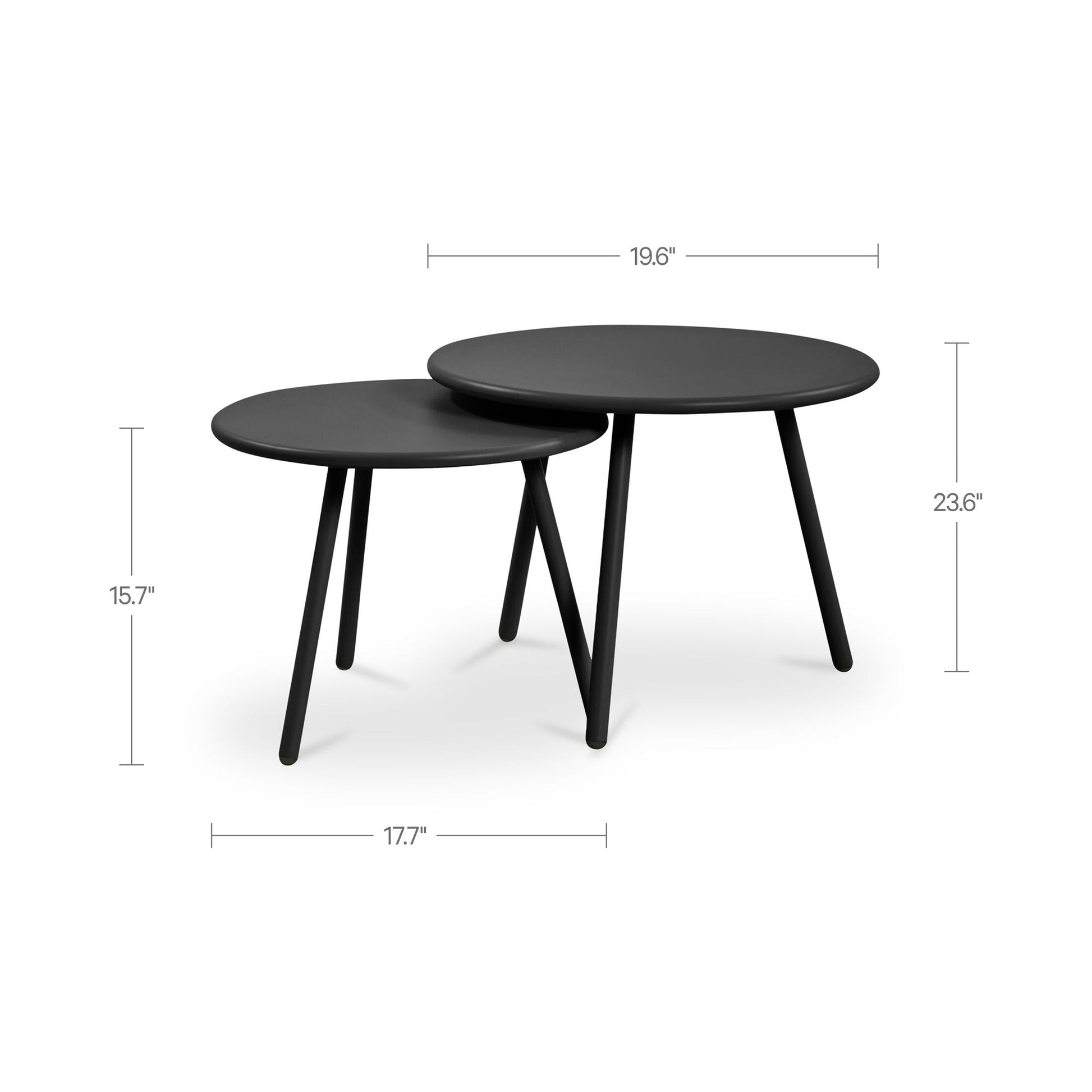 Kari Black Outdoor Nesting Coffee Table - Ornate Home