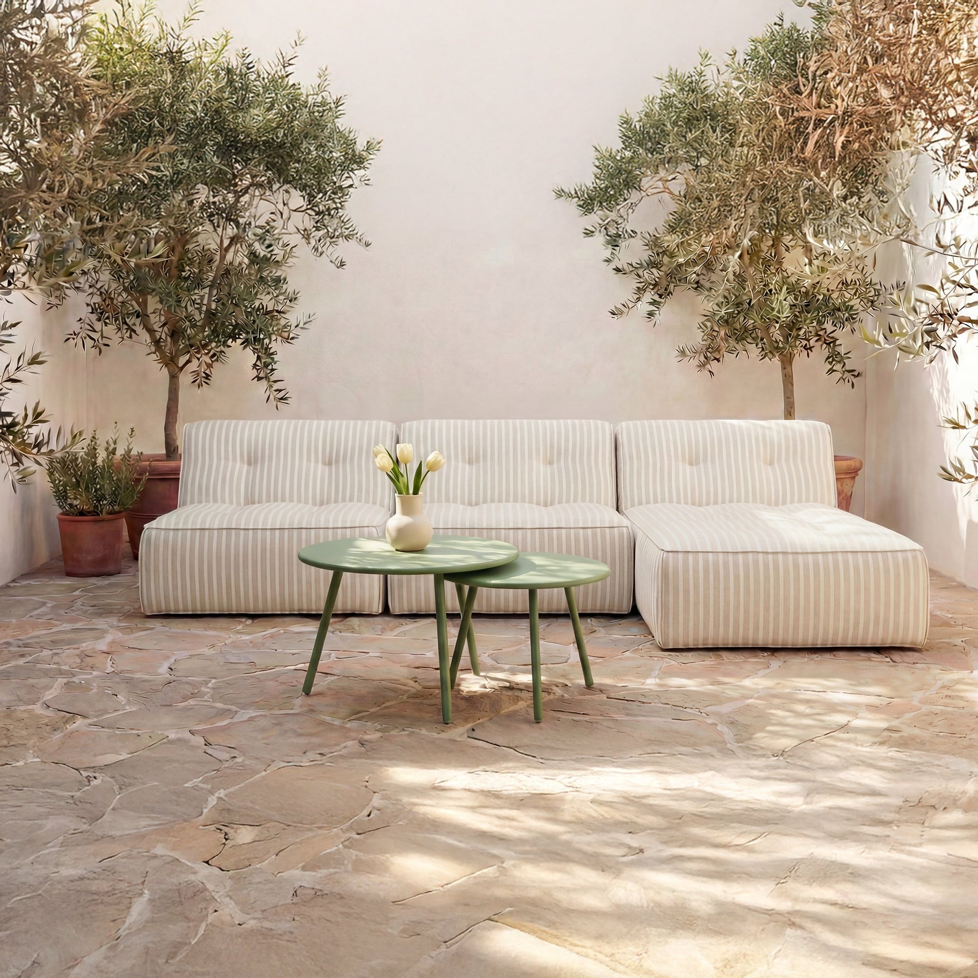 Kari Green Outdoor Nesting Coffee Table - Ornate Home