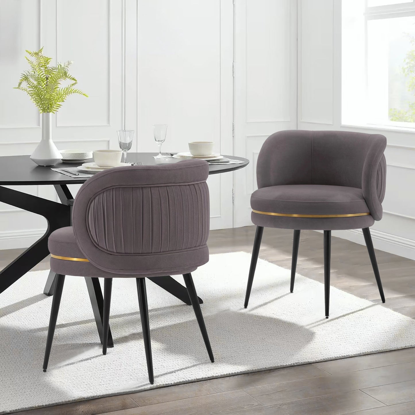 Kaya Dining Chair in Grey (set of 2) - Ornate Home