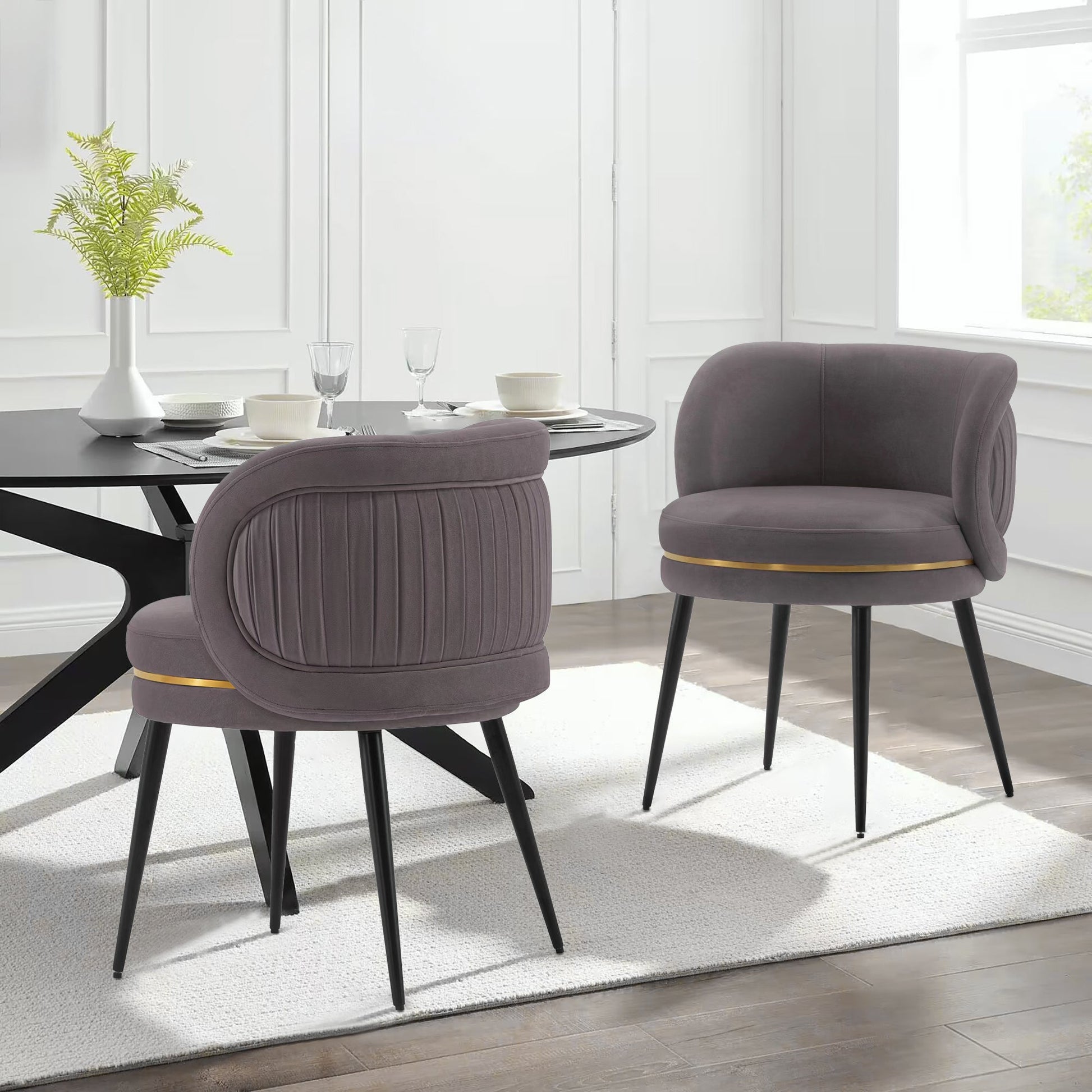 Kaya Dining Chair in Grey (set of 2) - Ornate Home