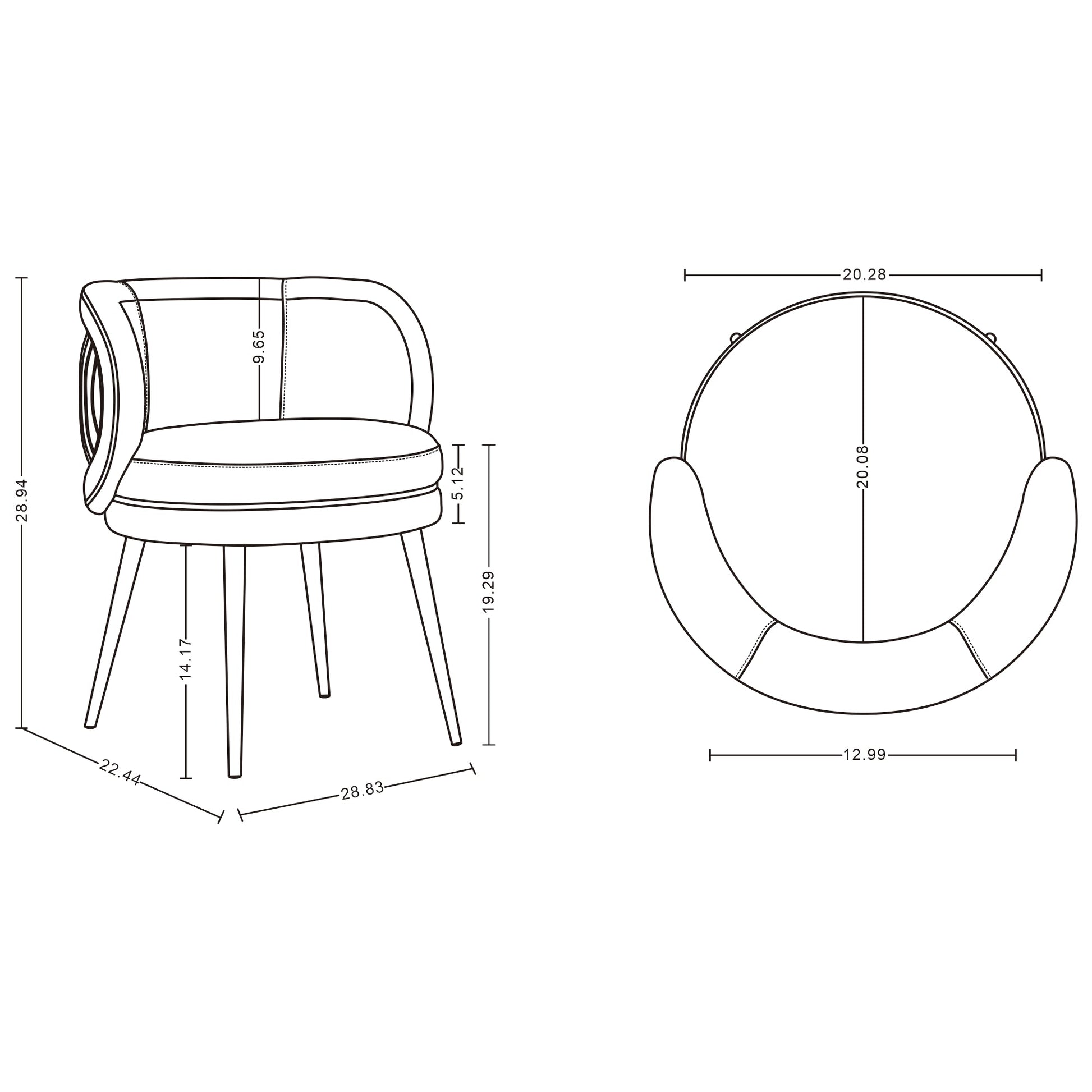 Kaya Dining Chair in Nude (set of 2) - Ornate Home