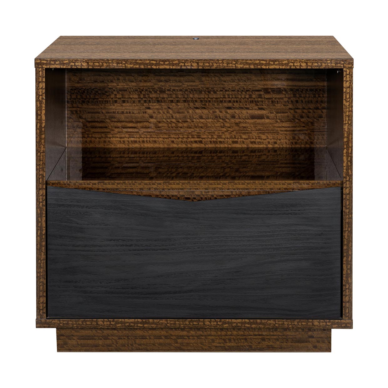 Kayner Charcoal 1-Drawer Nightstand with LED Lights - Ornate Home