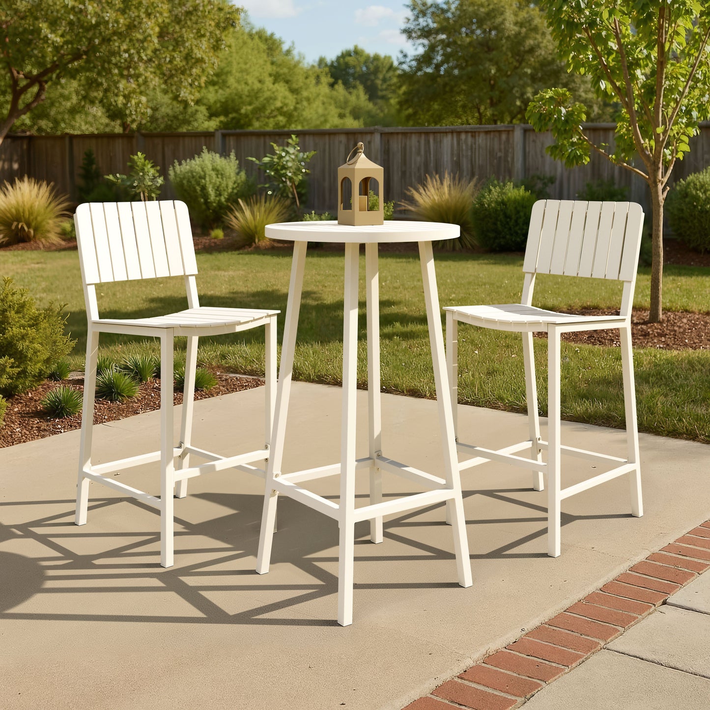 Kayu White Outdoor Barstool - Ornate Home