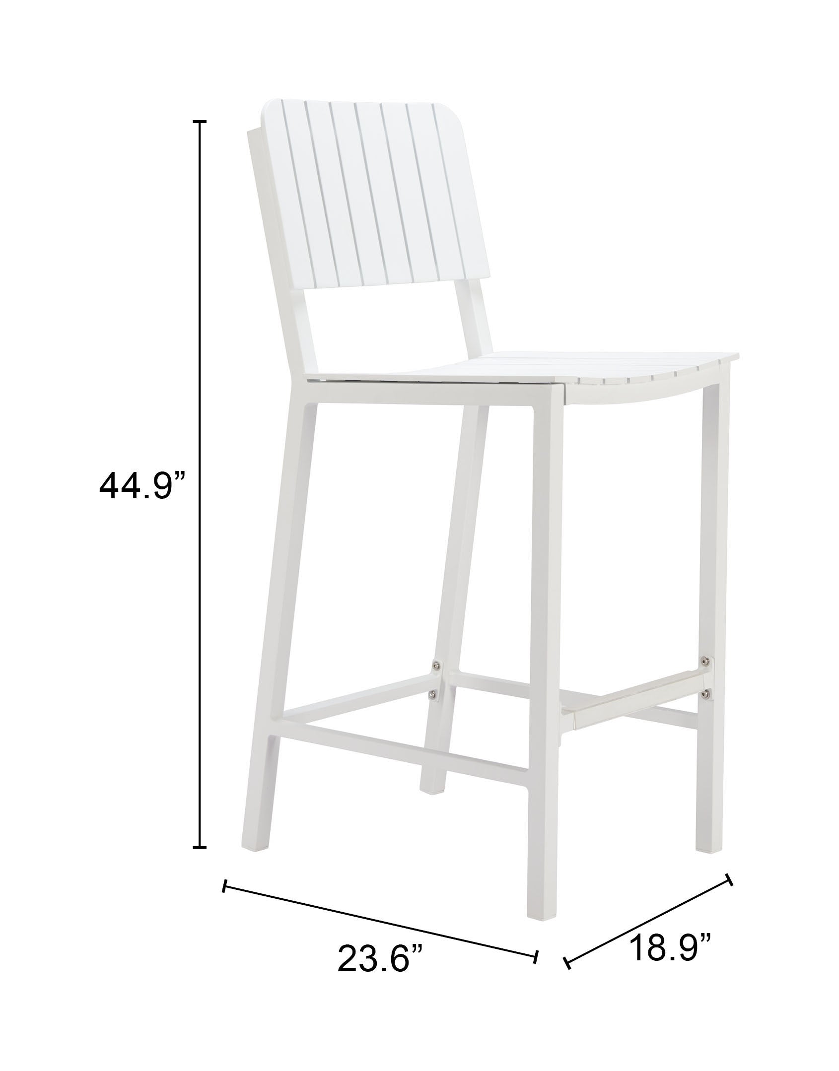 Kayu White Outdoor Barstool - Ornate Home