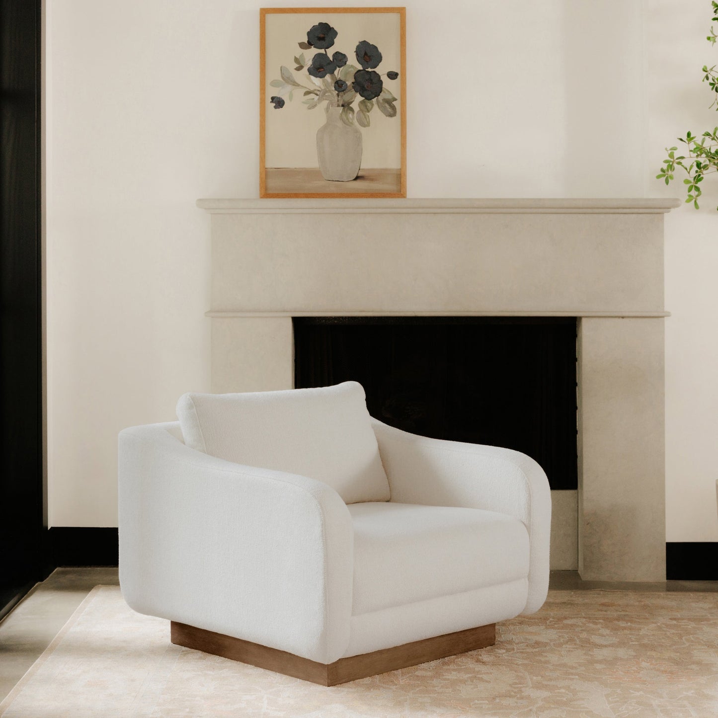 Keane Cream Lounge Chair - Ornate Home