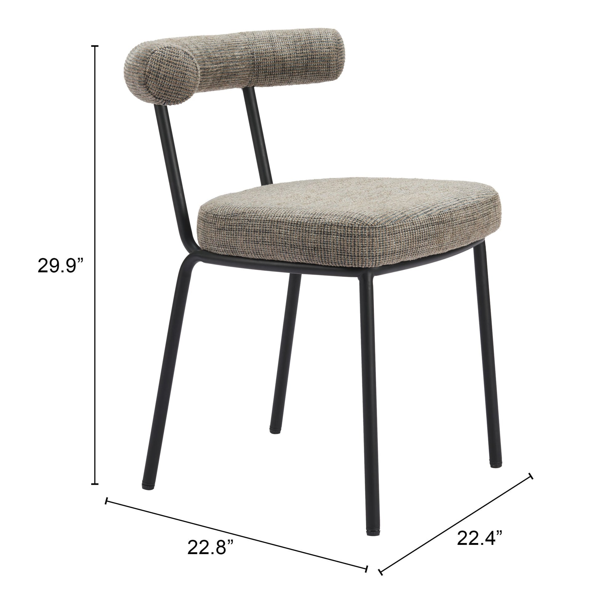 Kede Green Tweed Dining Chair (Set of 2) - Ornate Home