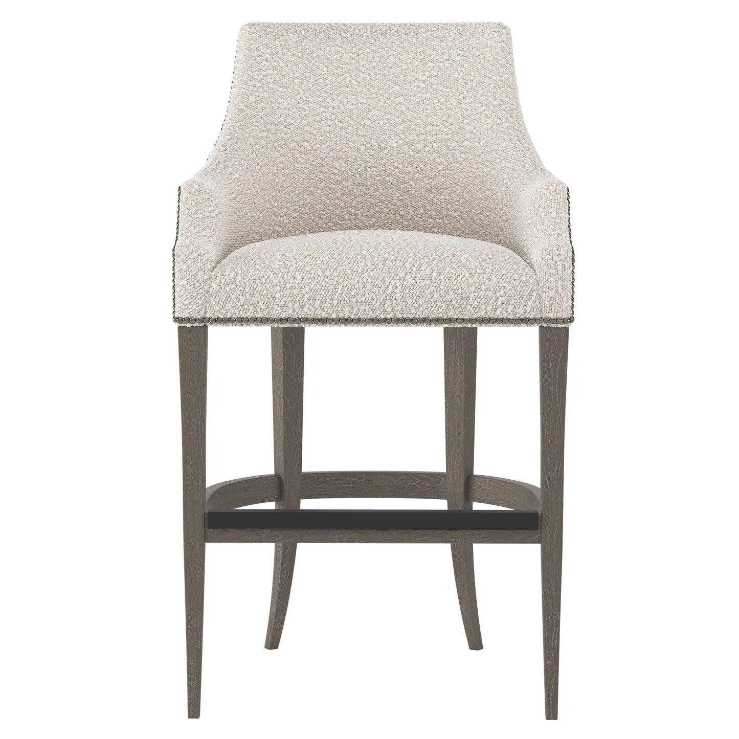 Keeley Portobello/White/Cream Fabric Bar Stool - Ornate Home