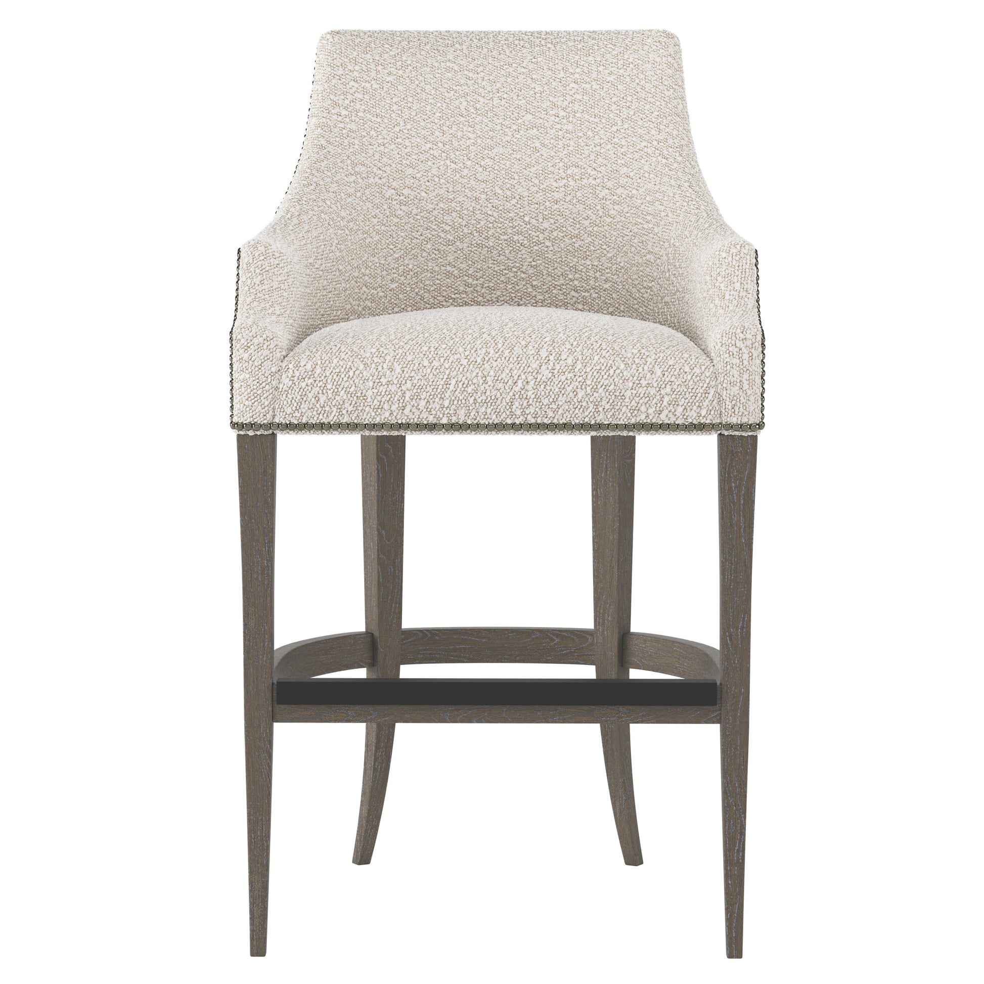 Keeley Portobello/White/Cream Fabric Bar Stool - Ornate Home