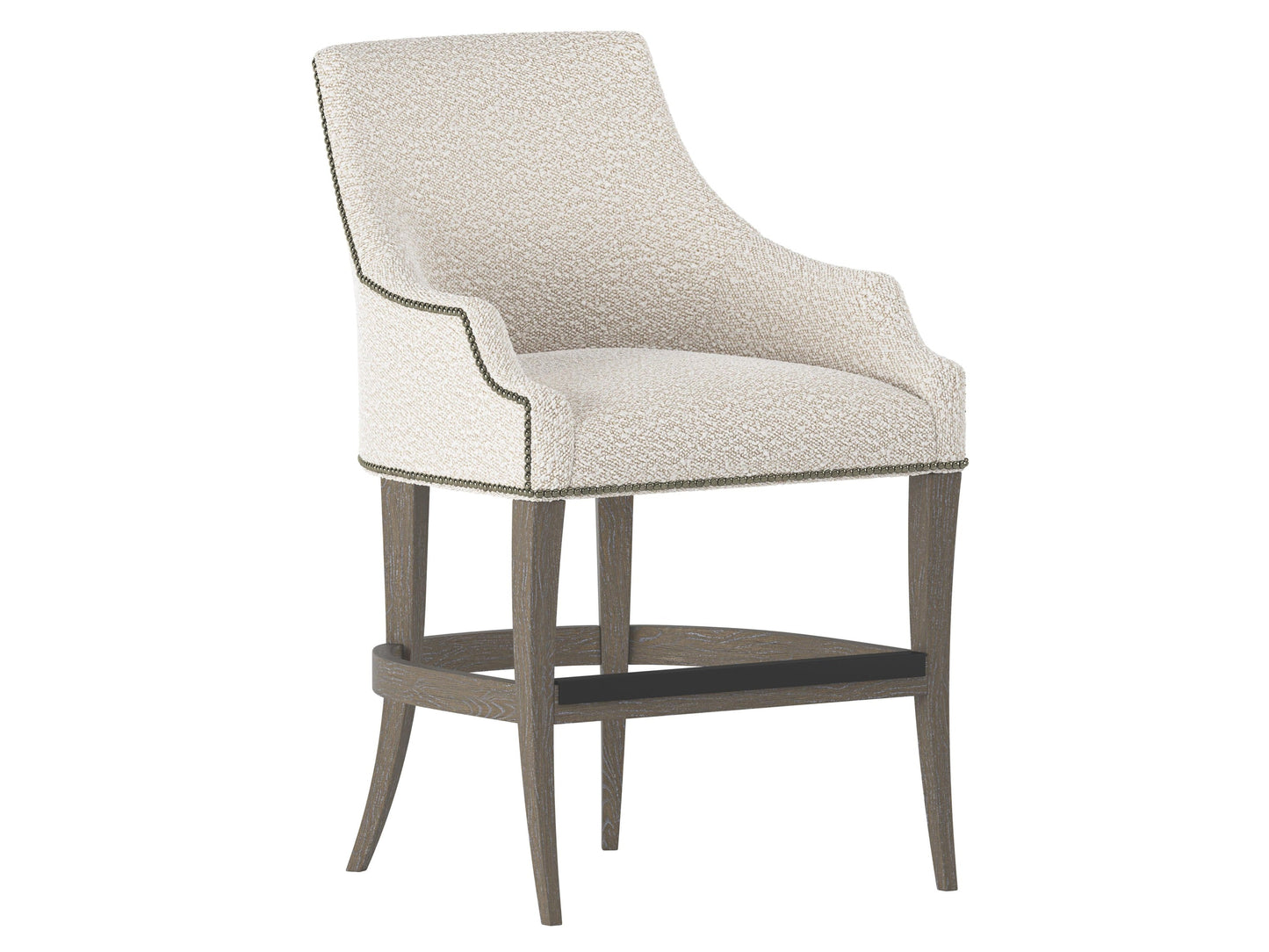 Keeley Portobello/White/Cream Fabric Counter Stool - Ornate Home