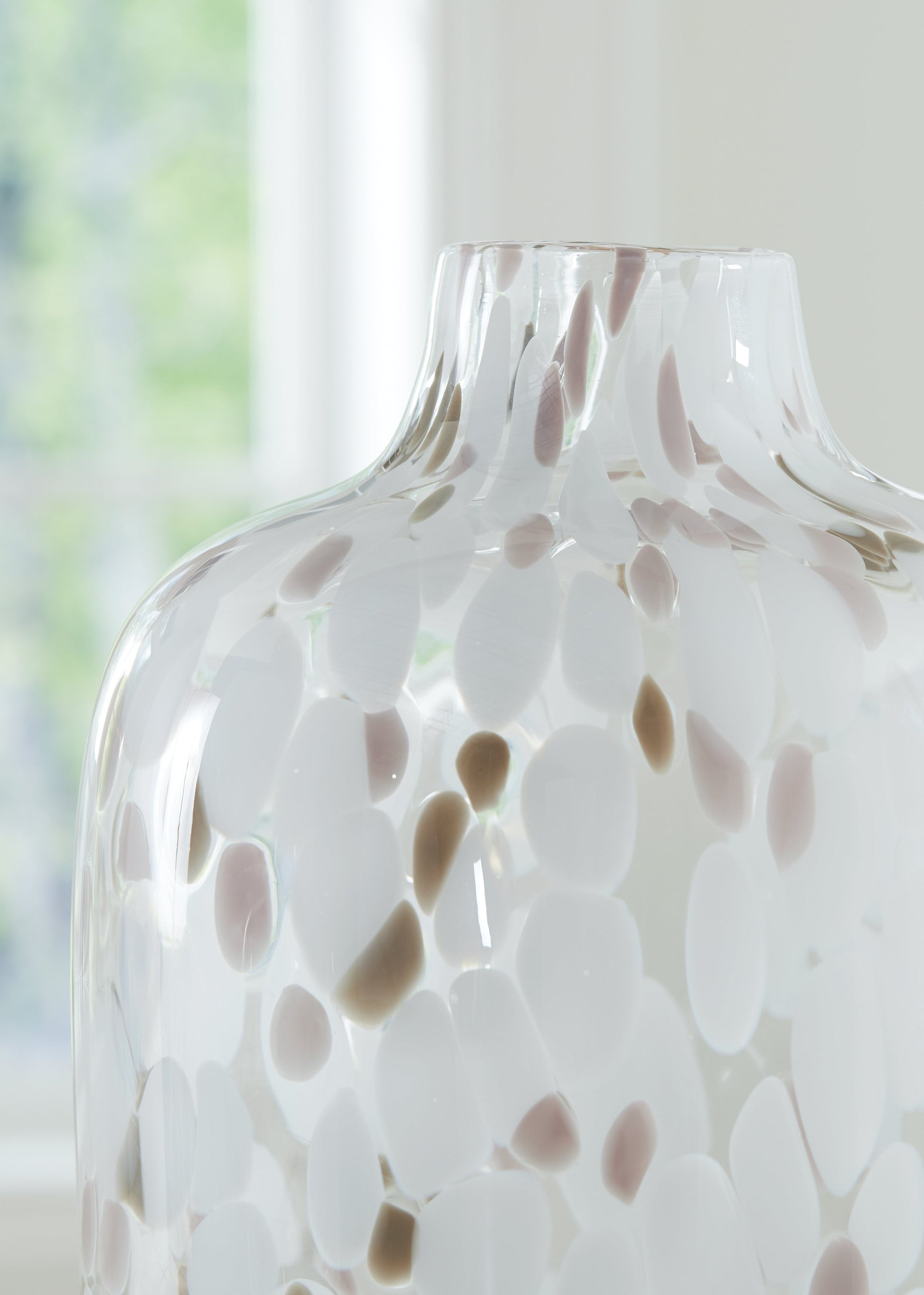 Keelton White/Taupe/Pink Vase 9"- Viva Furn