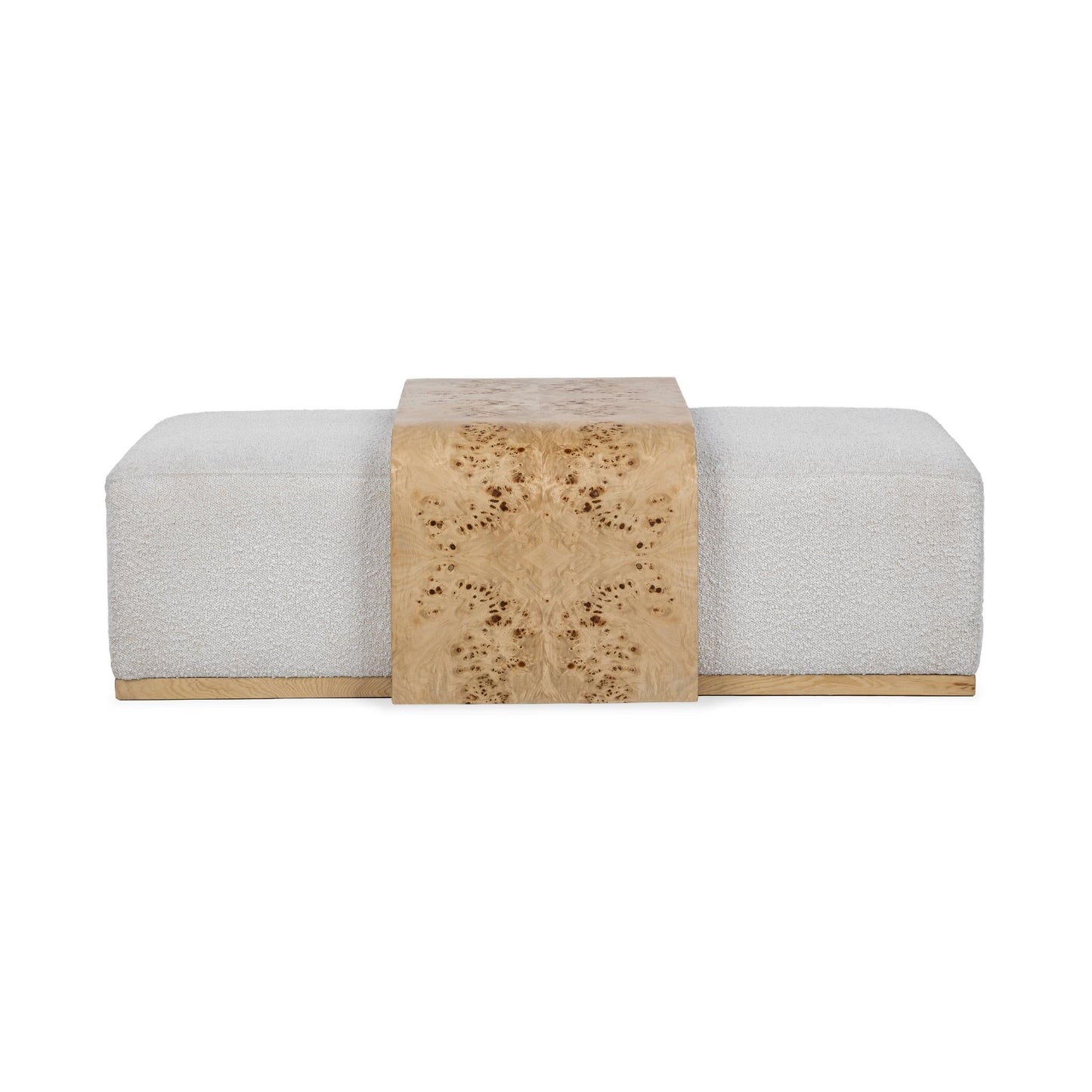 Kenan Creamy Ivory Ottoman - Ornate Home