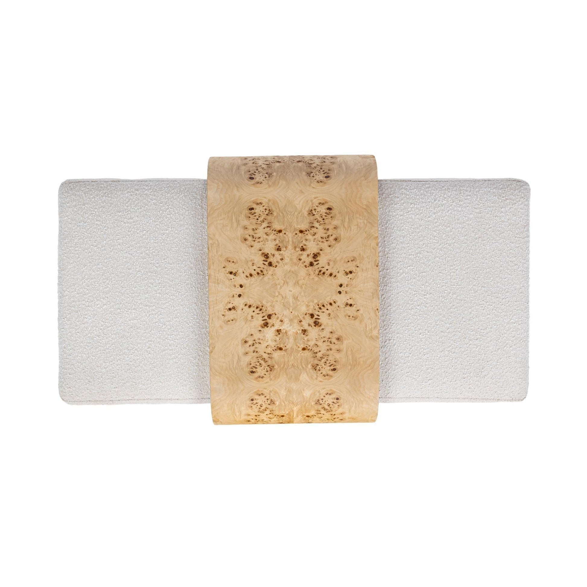 Kenan Creamy Ivory Ottoman - Ornate Home