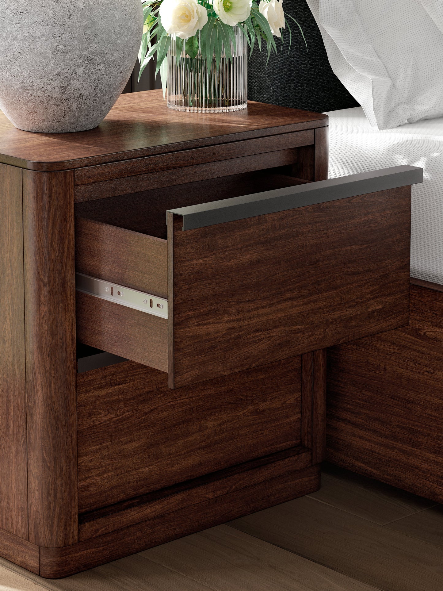 Kendamor Dark Brown Nightstand- Viva Furn