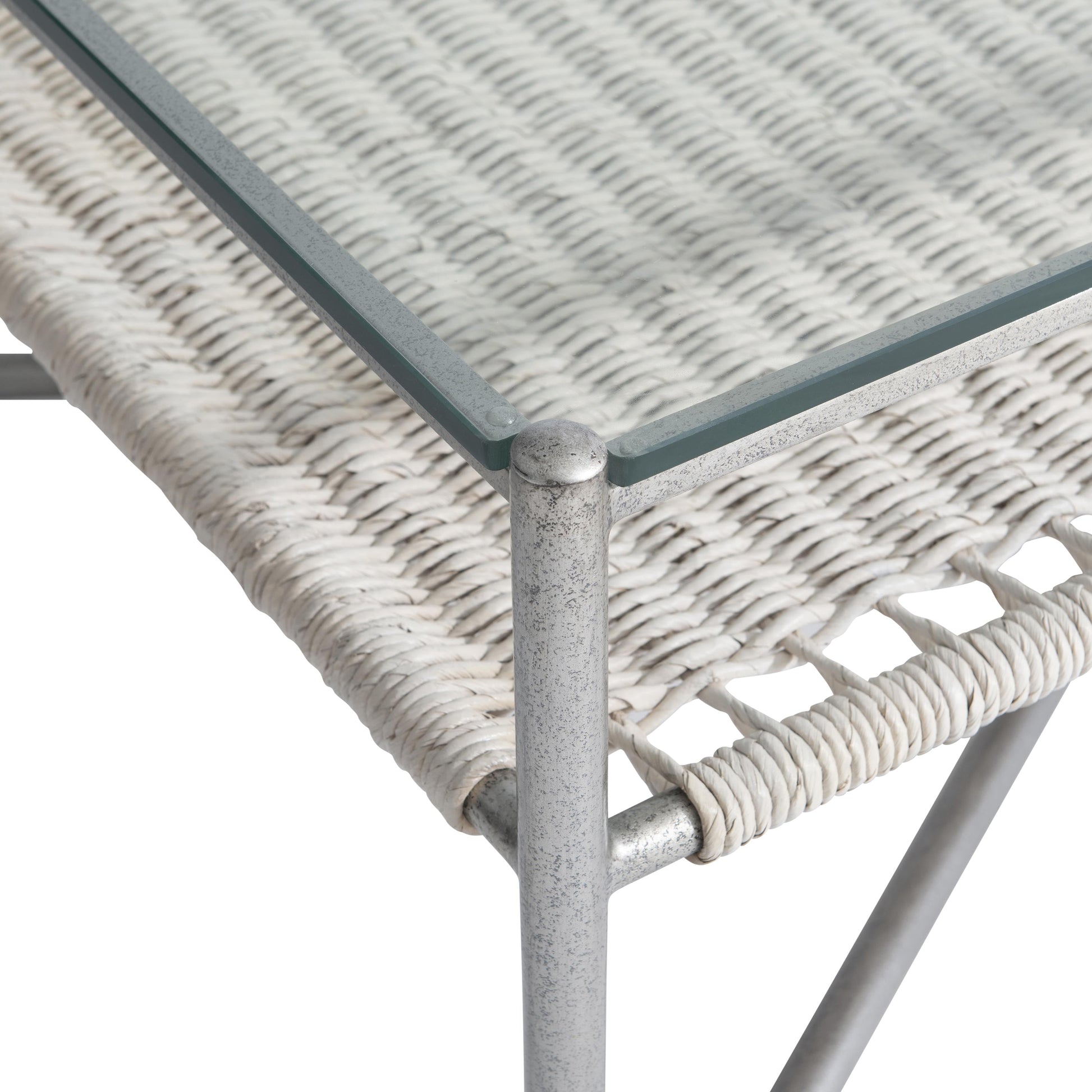 Kendo Glass/Light Grey Wash/Graphite Cocktail Table - Ornate Home