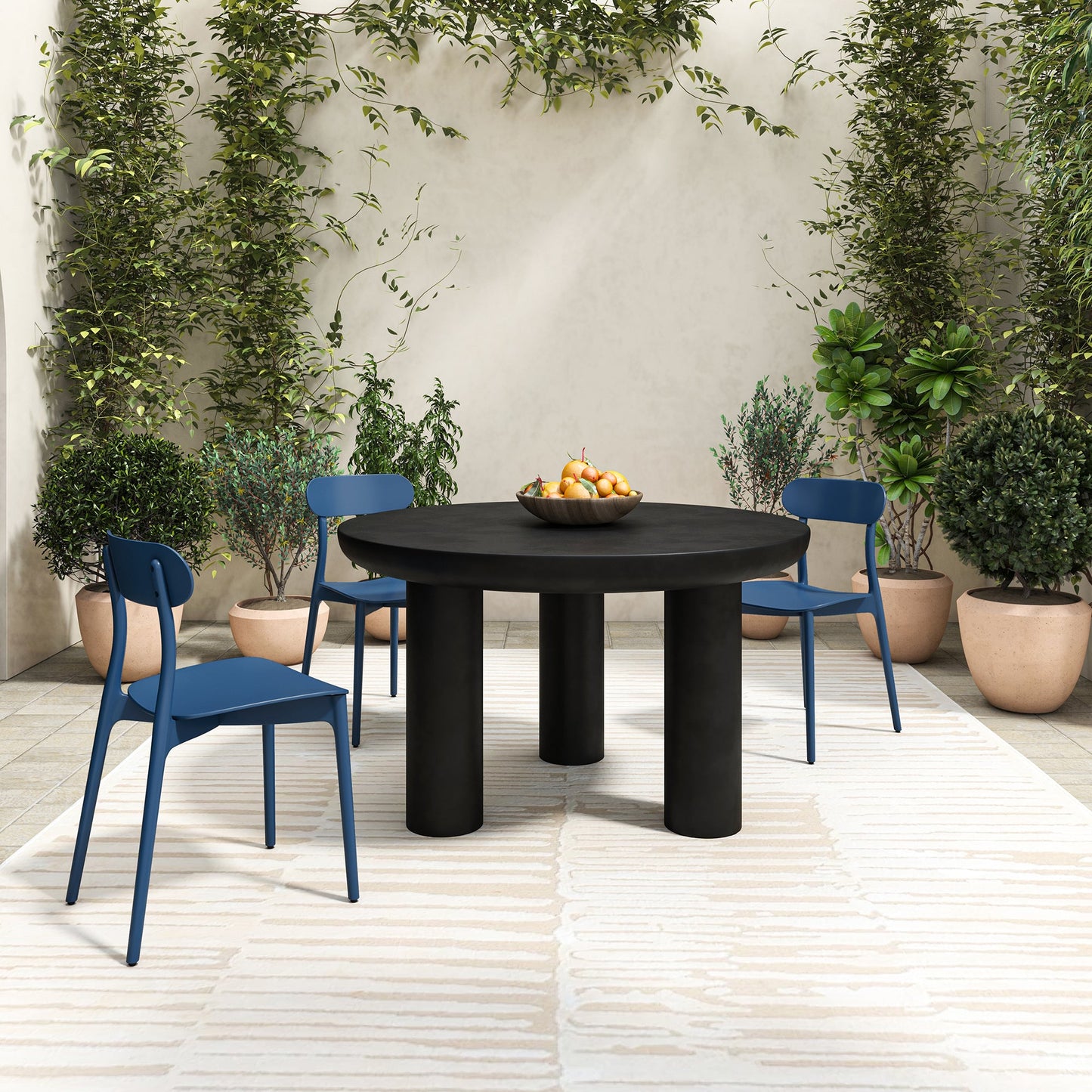 Kent Navy Outdoor Dining Chair (Set of 2) - Ornate Home