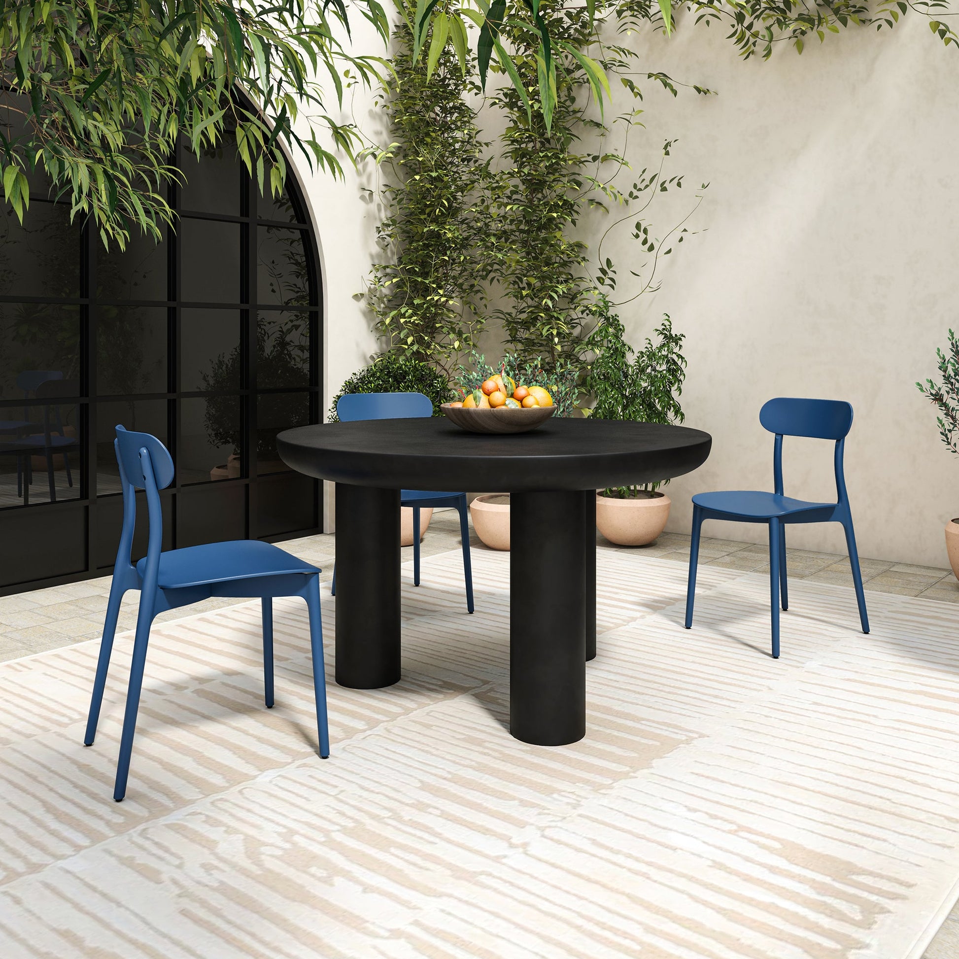 Kent Navy Outdoor Dining Chair (Set of 2) - Ornate Home