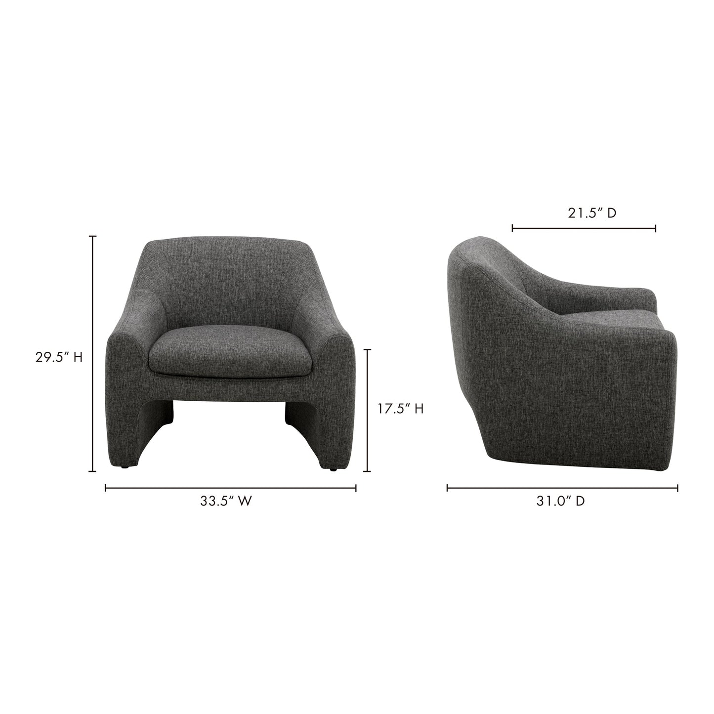 Kenzie Shadowed Grey Accent Chair - Ornate Home
