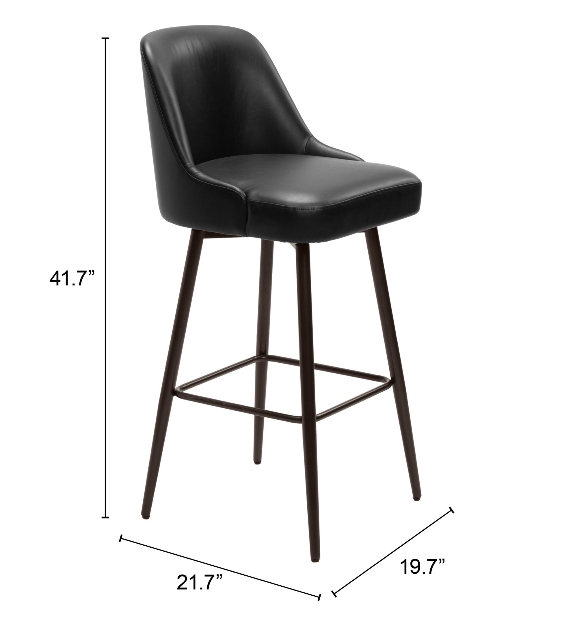 Keppel Black & Bronze Swivel Barstool - Ornate Home