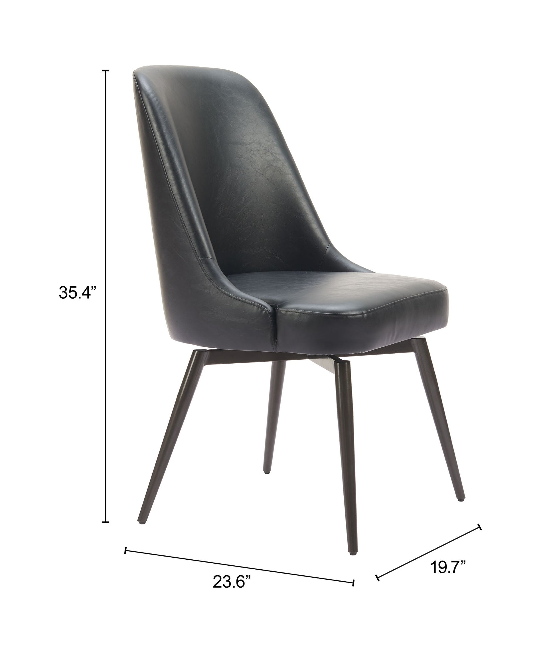 Keppel Black Swivel Dining Chair (Set of 2) - Ornate Home