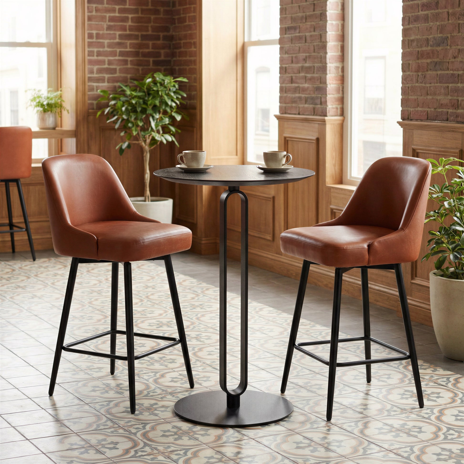 Keppel Brown Swivel Counter Stool - Ornate Home
