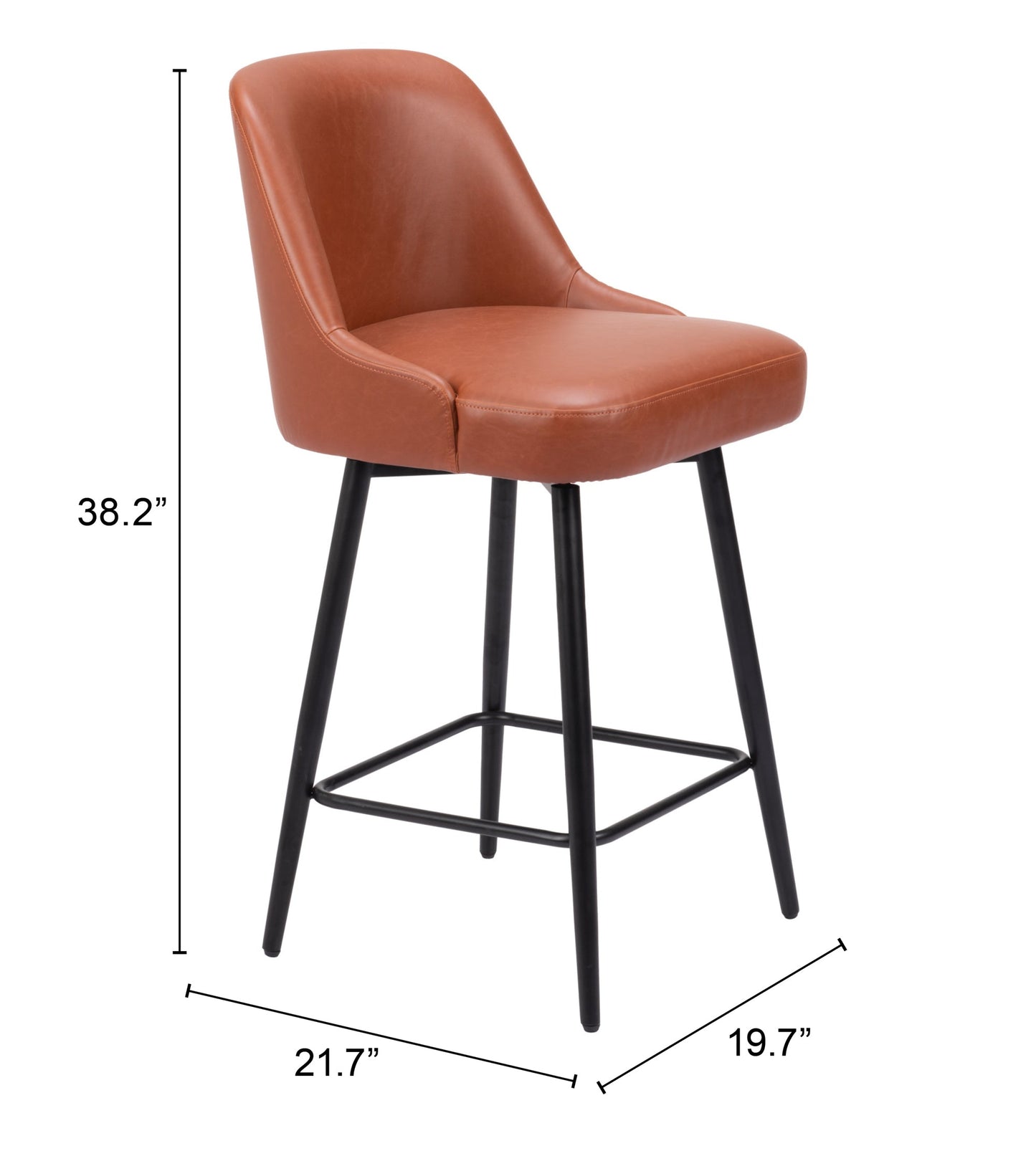 Keppel Brown Swivel Counter Stool - Ornate Home